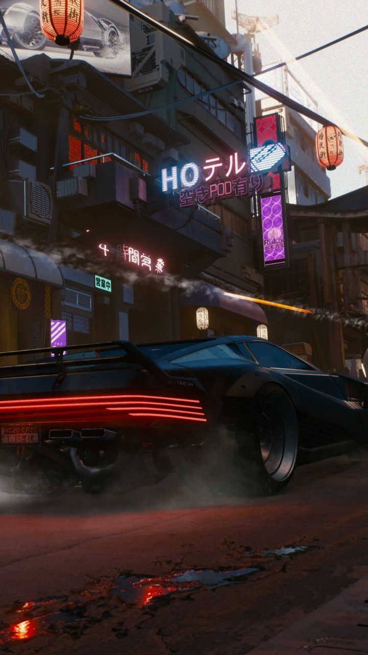 Cyberpunk car, rear, 720x1280 wallpaper. Cyberpunk Cyberpunk, Cyberpunk aesthetic