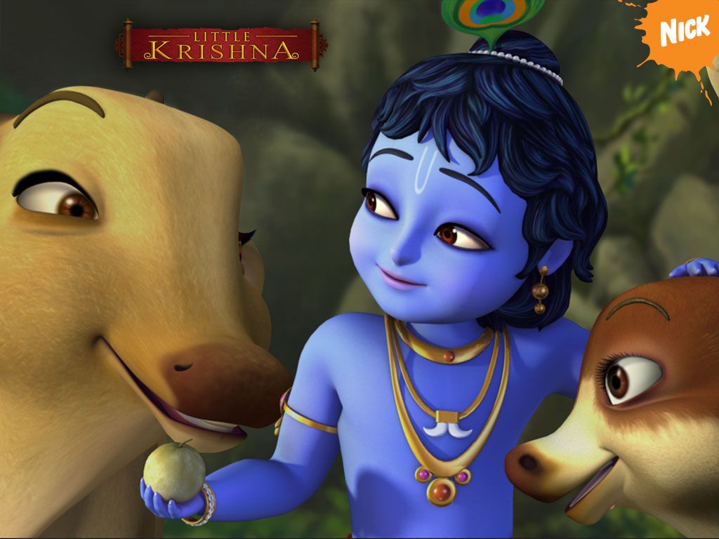 Lord Krishna Cartoon Krishna With Cow