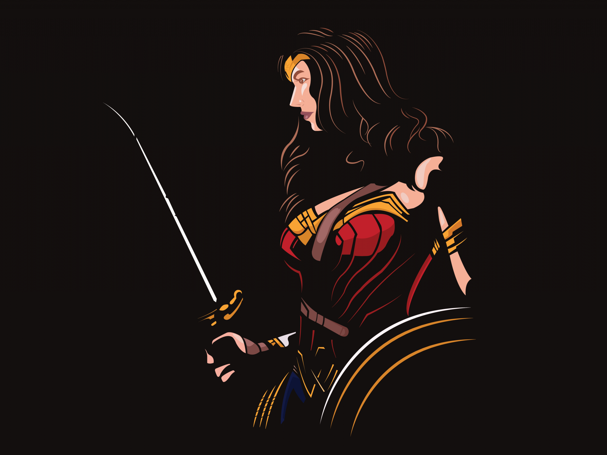 Wallpaper Wonder Woman, Justice League, DC Comics, Minimal, 5K, Creative Graphics / Editor's Picks,. Wallpaper for iPhone, Android, Mobile and Desktop