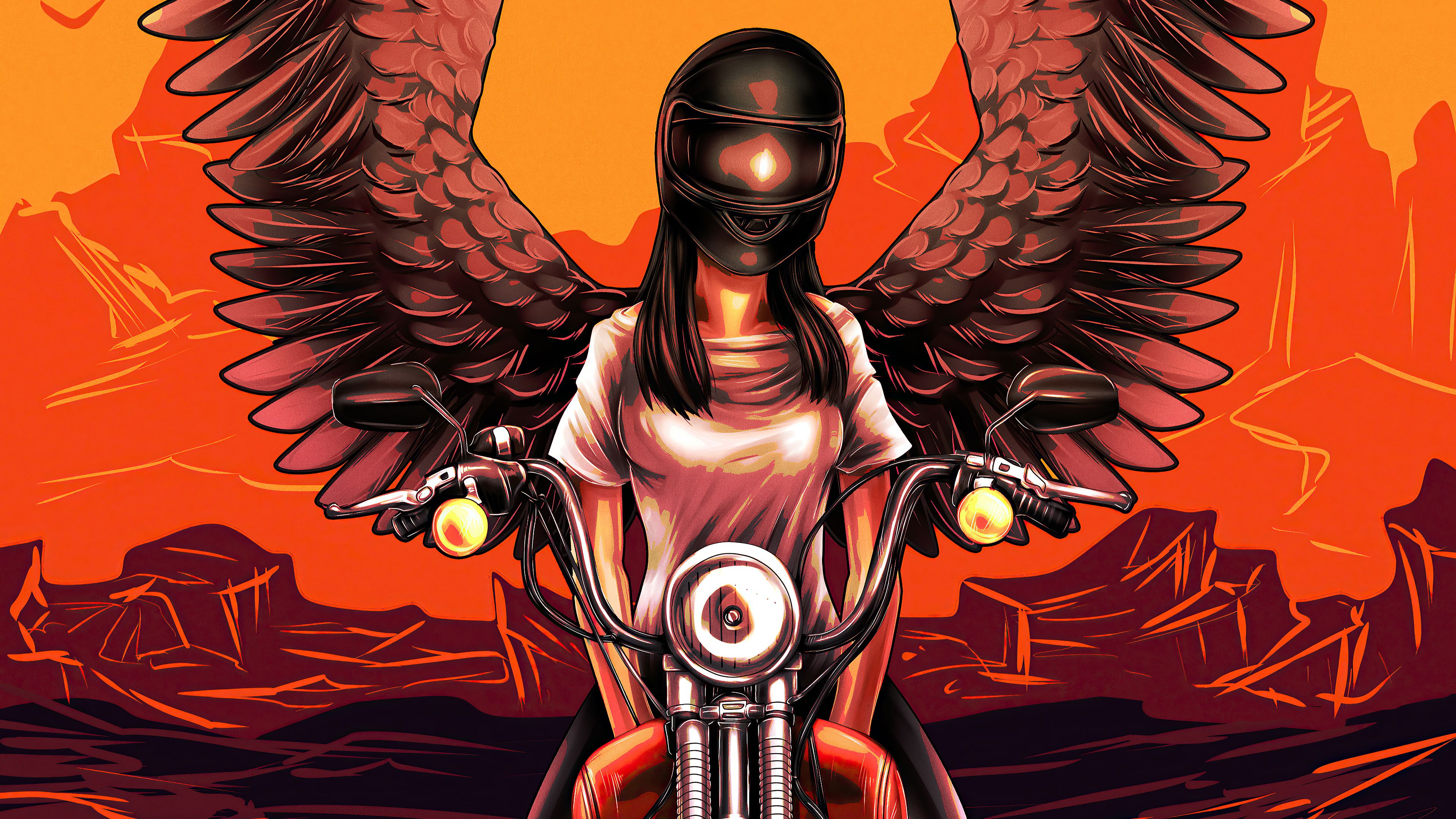 Devil Biker Angel Girl 4k, HD Artist, 4k Wallpaper, Image, Background, Photo and Picture