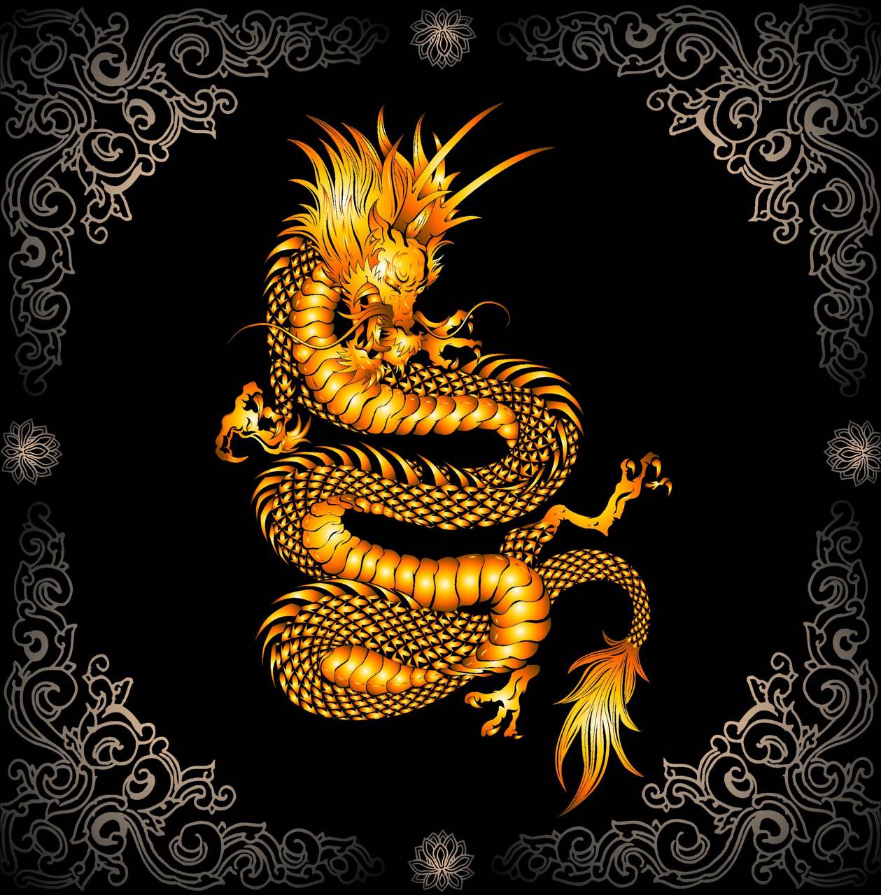 Gold Dragon Wallpaper Hd