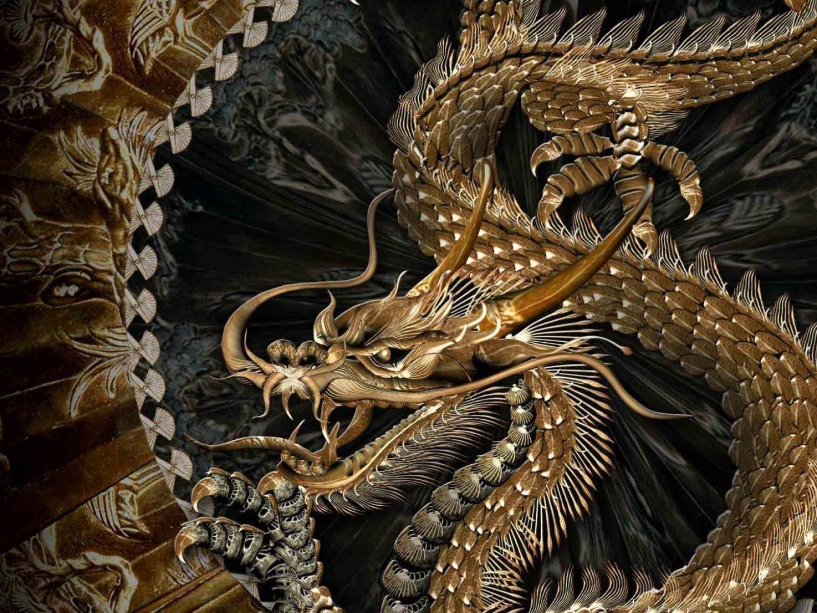 Chinese Golden Dragon Wallpaper