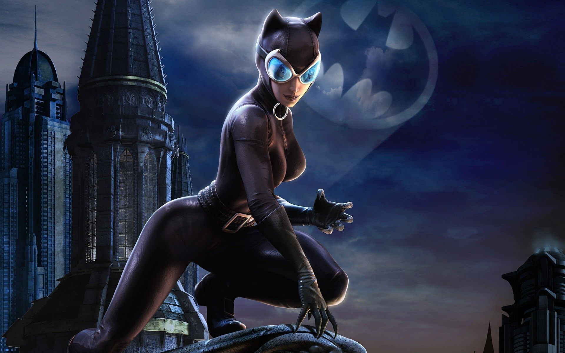 Batman, video games, DC Comics, Catwoman, DC Universe Online, Batman Logo wallpaper