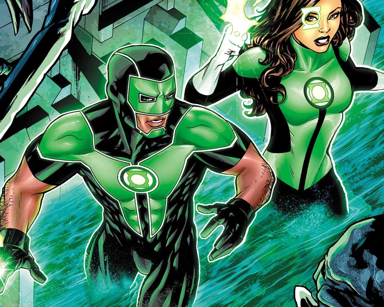 Green Lantern Corps Jessica Cruz And Simon Baz Film Universe Dc Comic Wallpaper Widescreen HD Resolution 1920x1080, Wallpaper13.com