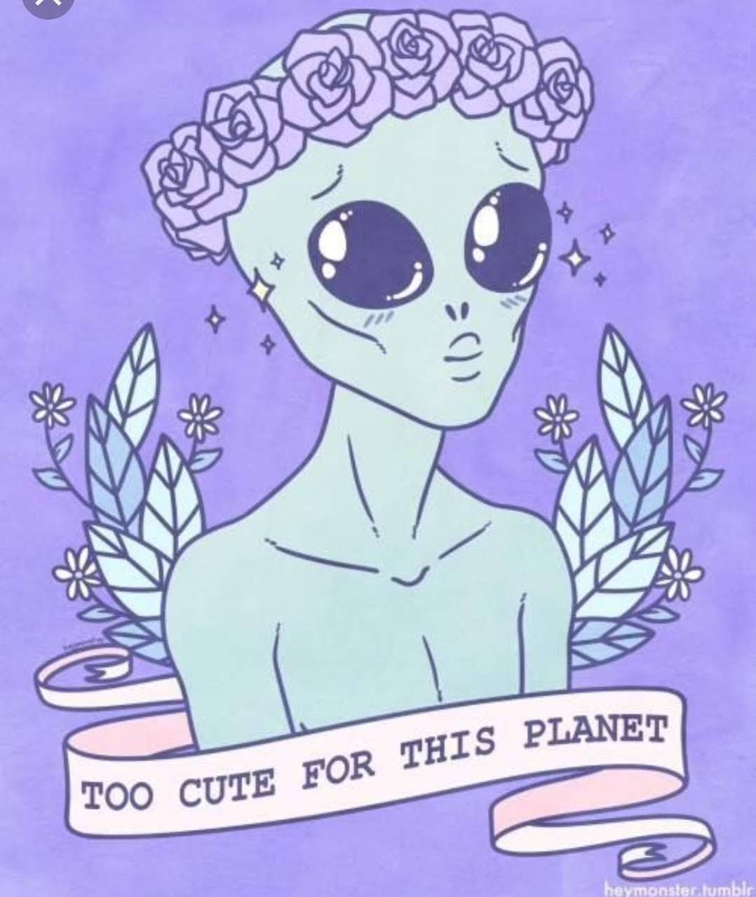 Free: Cute Tumblr Alien Teal Aesthetic Anime Png Cute Tumblr