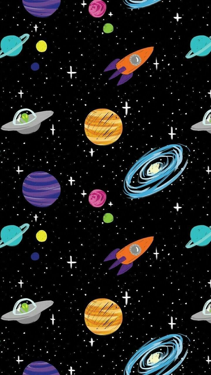 Cartoon Space Alien Wallpaper