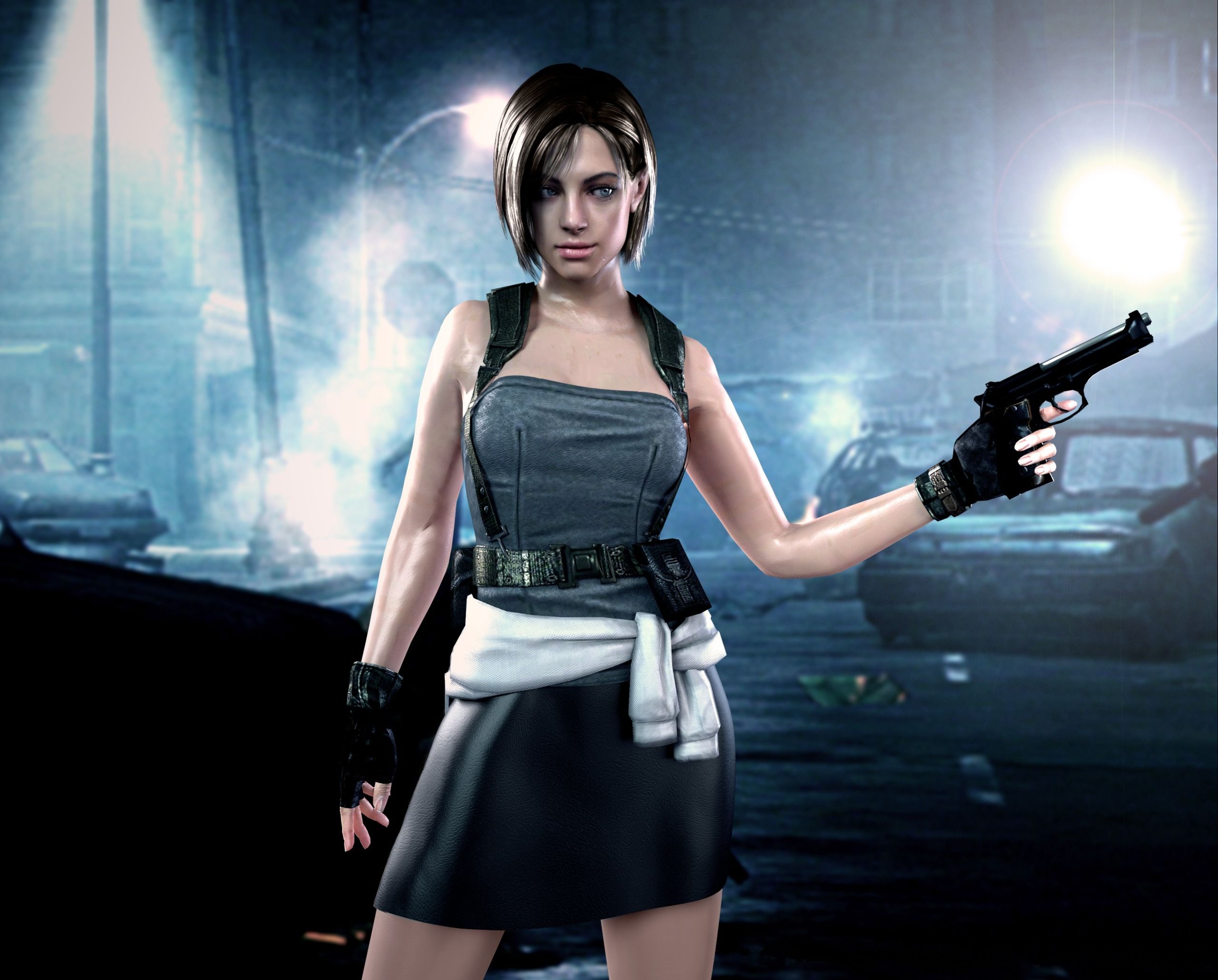 resident, Evil, Pistols, Warrior, Dress, Skirt, Night, Games, Girls Wallpaper HD / Desktop and Mobile Background