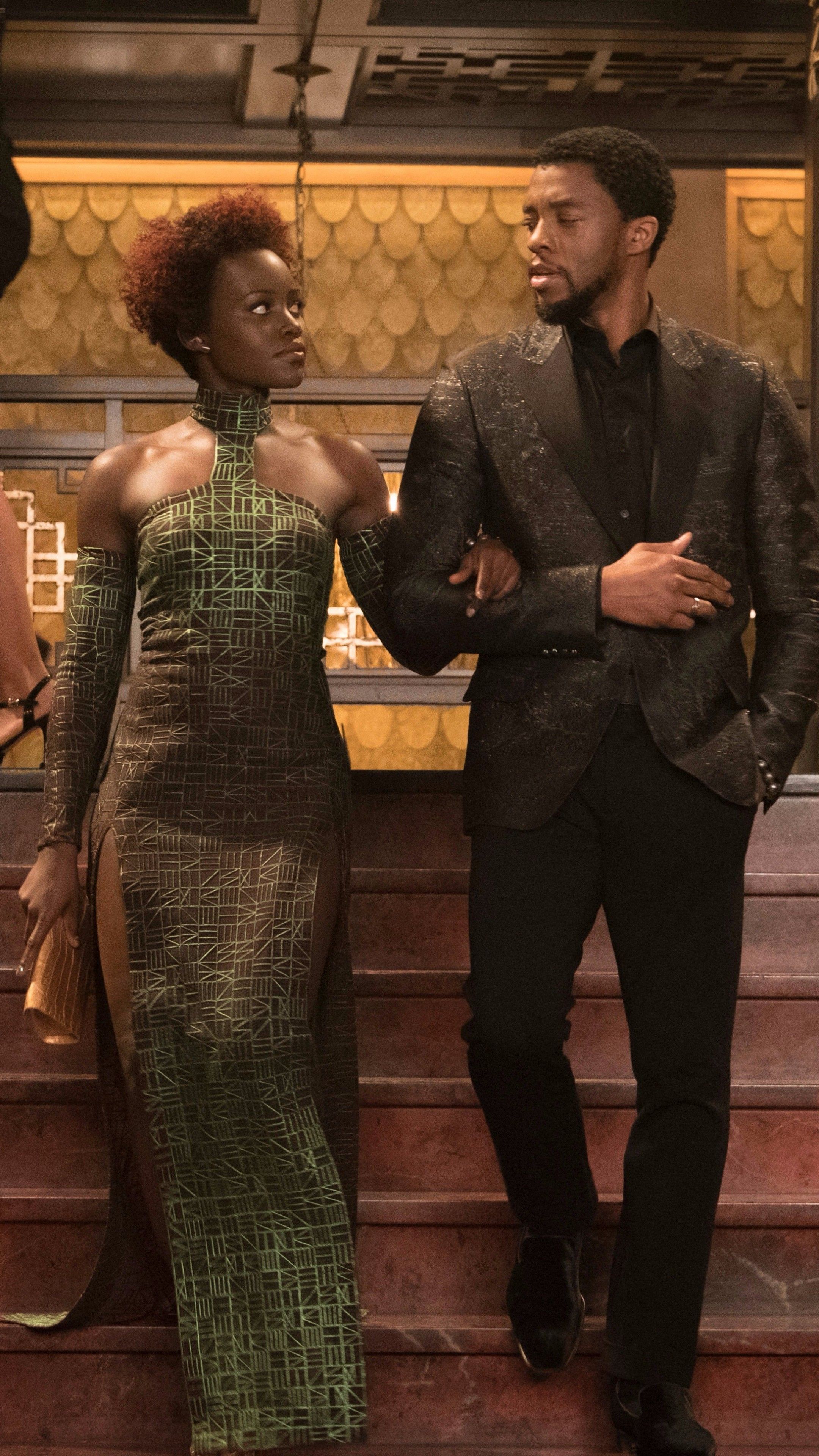 Wallpaper Black Panther, Chadwick Boseman, Lupita Nyong'o, 5k, Movies