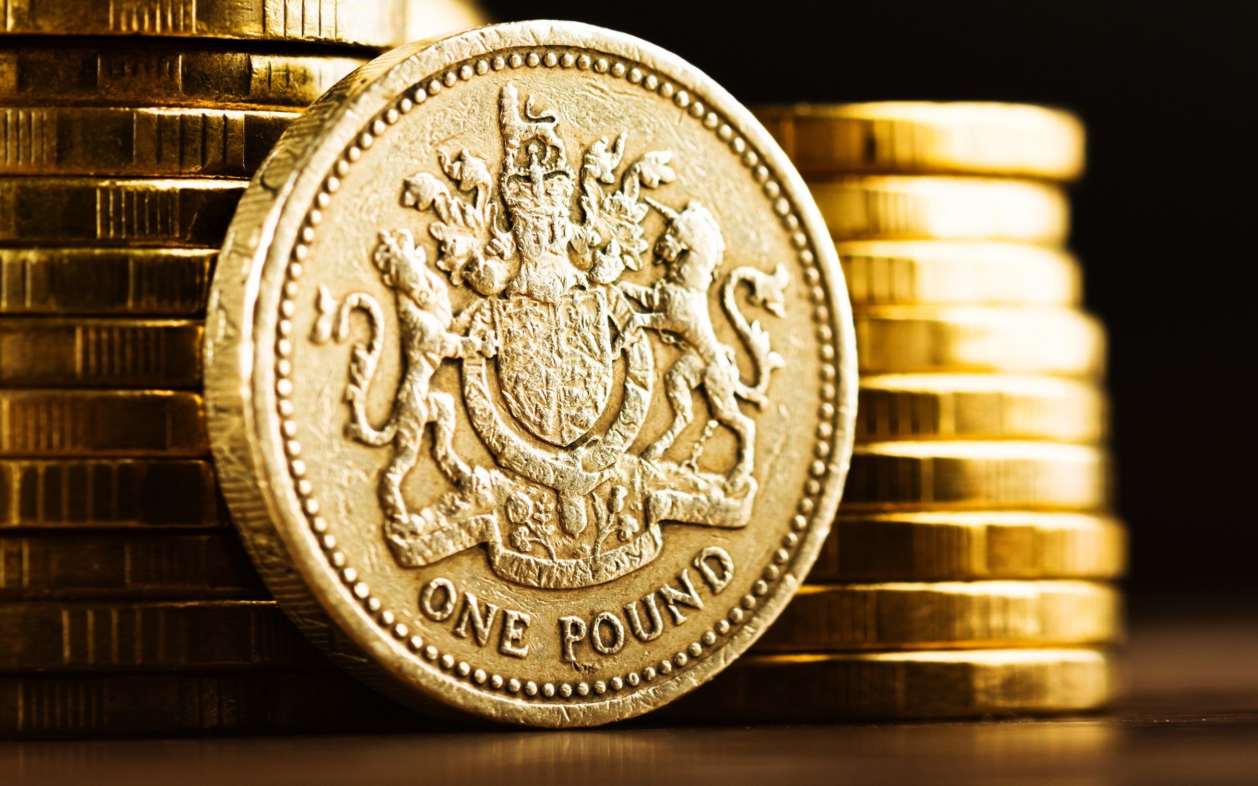 Download wallpaper Pound sterling, Pound, British pound, pound symbol, coins, currency, British money, money for desktop with resolution 2560x1600. High Quality HD picture wallpaper