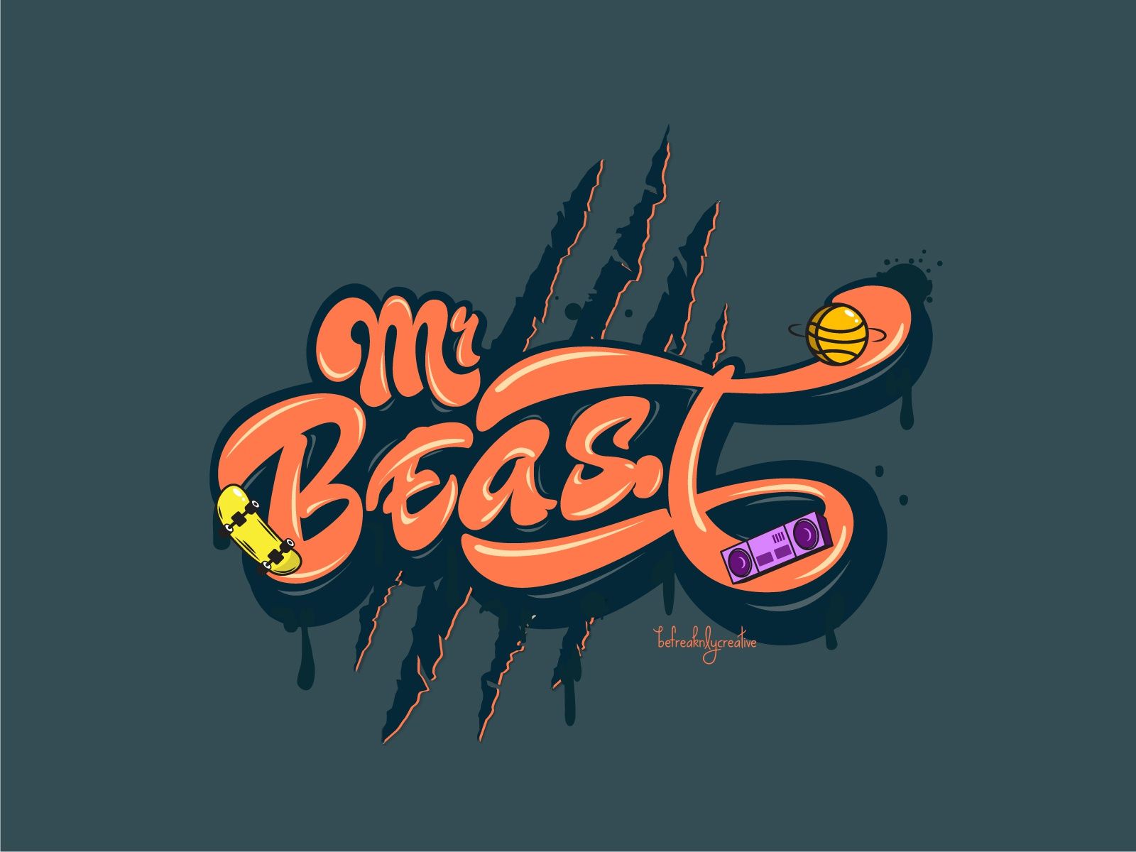 Download Mr Beast Logo With Neon Triangle Wallpaper