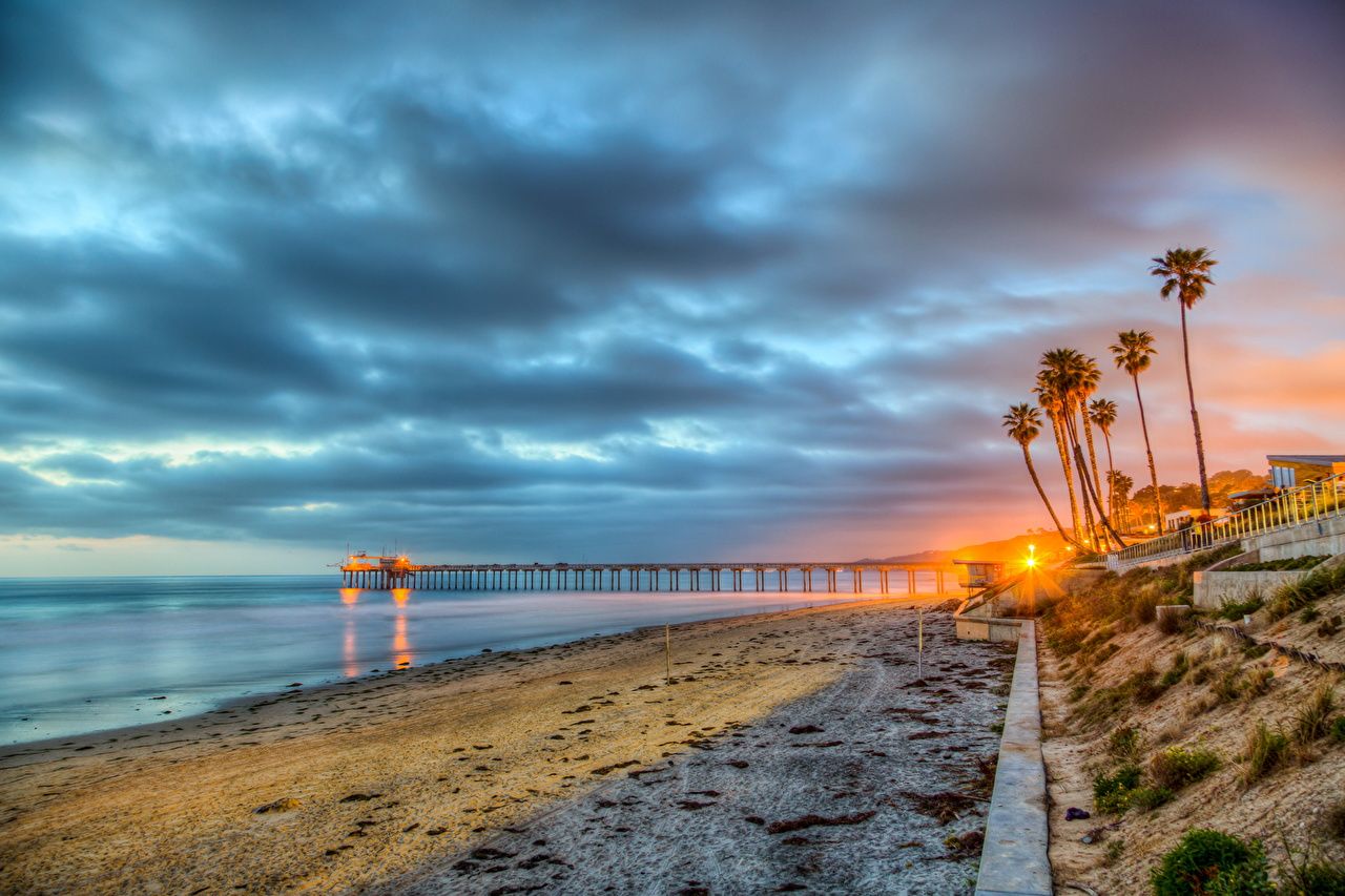 Desktop Wallpaper San Diego California USA Beach Sea HDR Nature Sky