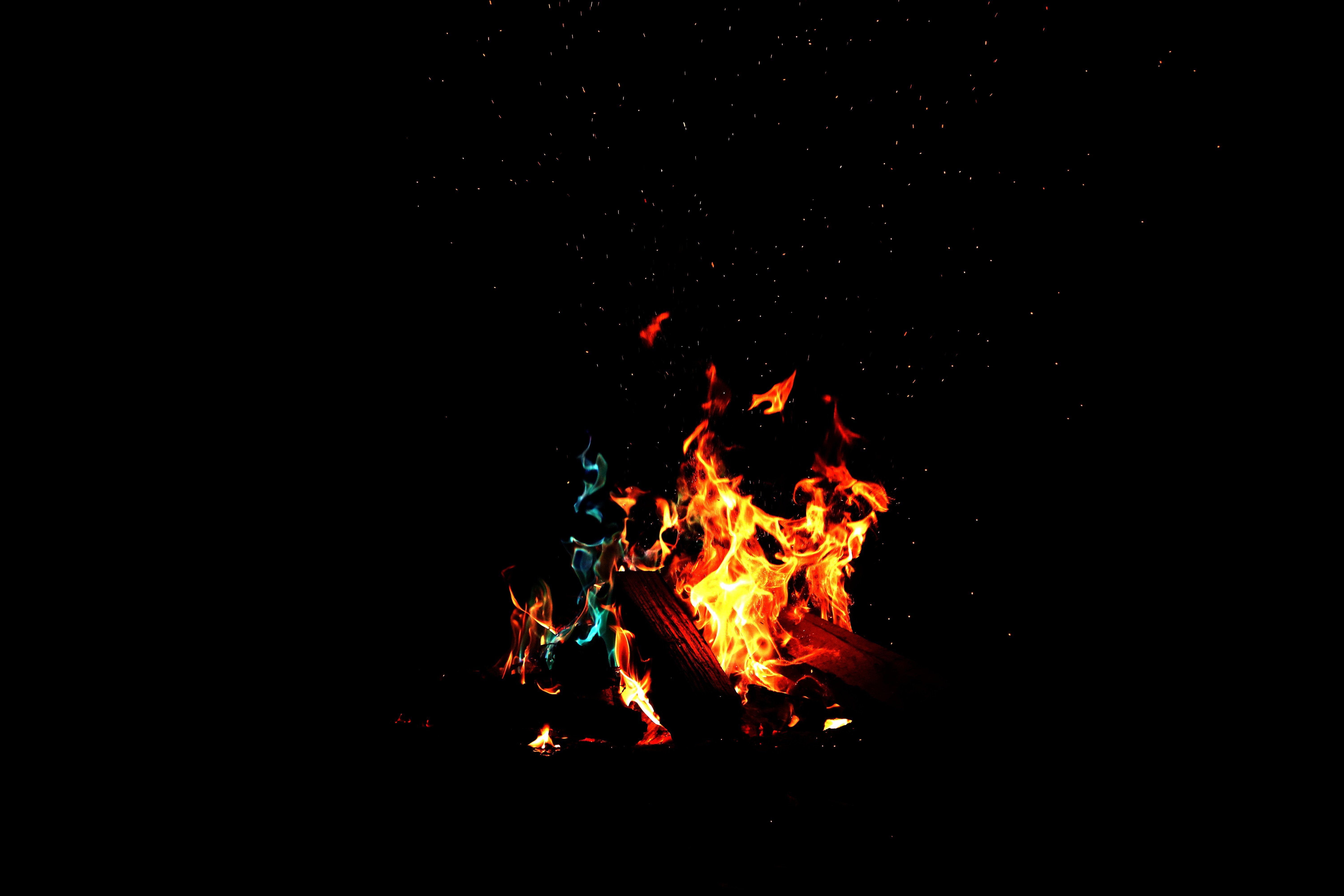Black Wallpaper With Fire
