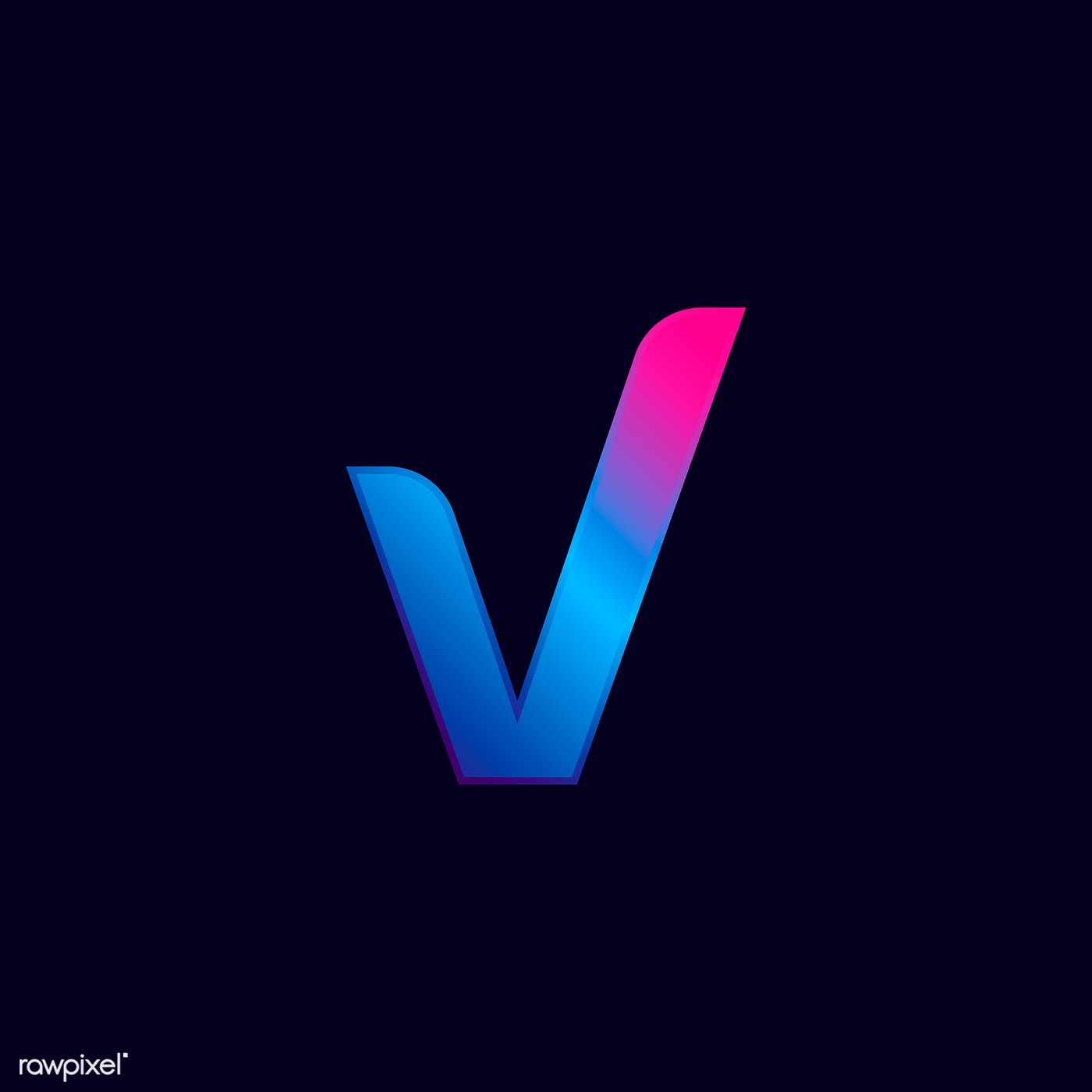Download premium vector of Capital letter V vibrant typography vector