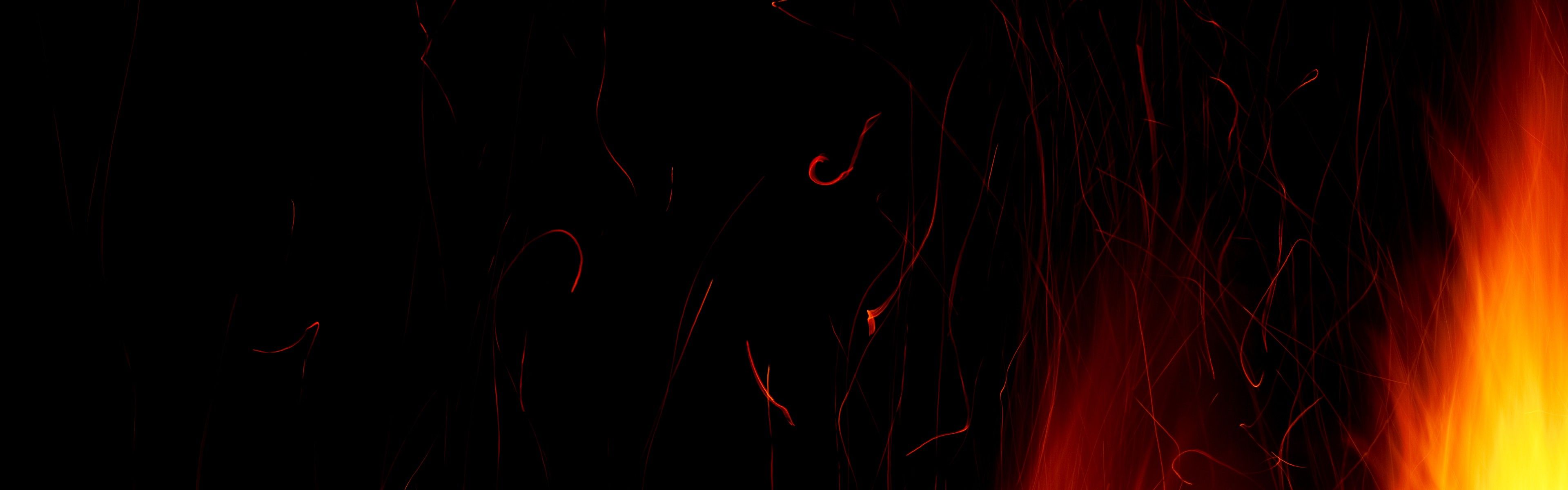 Wallpaper Orange Fire in Black Background, Background - Download Free Image