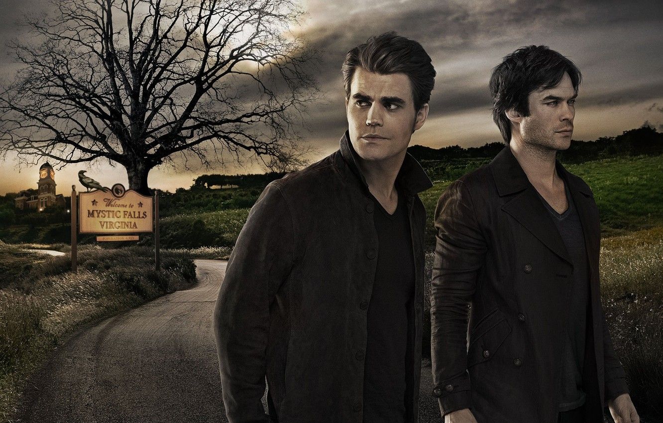 Wallpaper City, House, The Vampire Diaries, Darkness, Tree, Palace, Men, Ian Somerhalder, The, Family, Vampire, Diaries, Damon, Paul Wesley, Damon Salvatore, Stefan Salvatore image for desktop, section фильмы