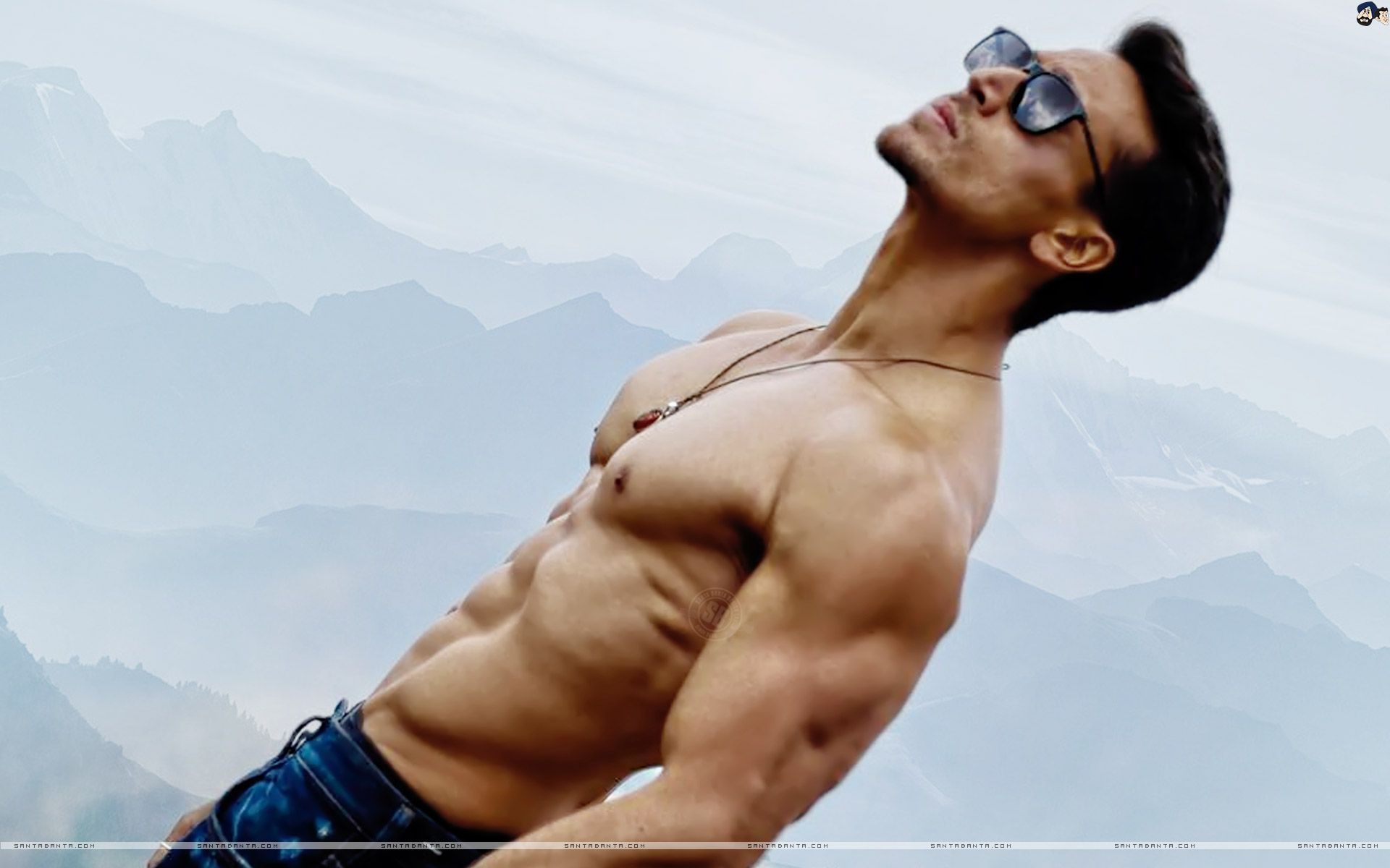 Tiger Shroff in 8 pack abs