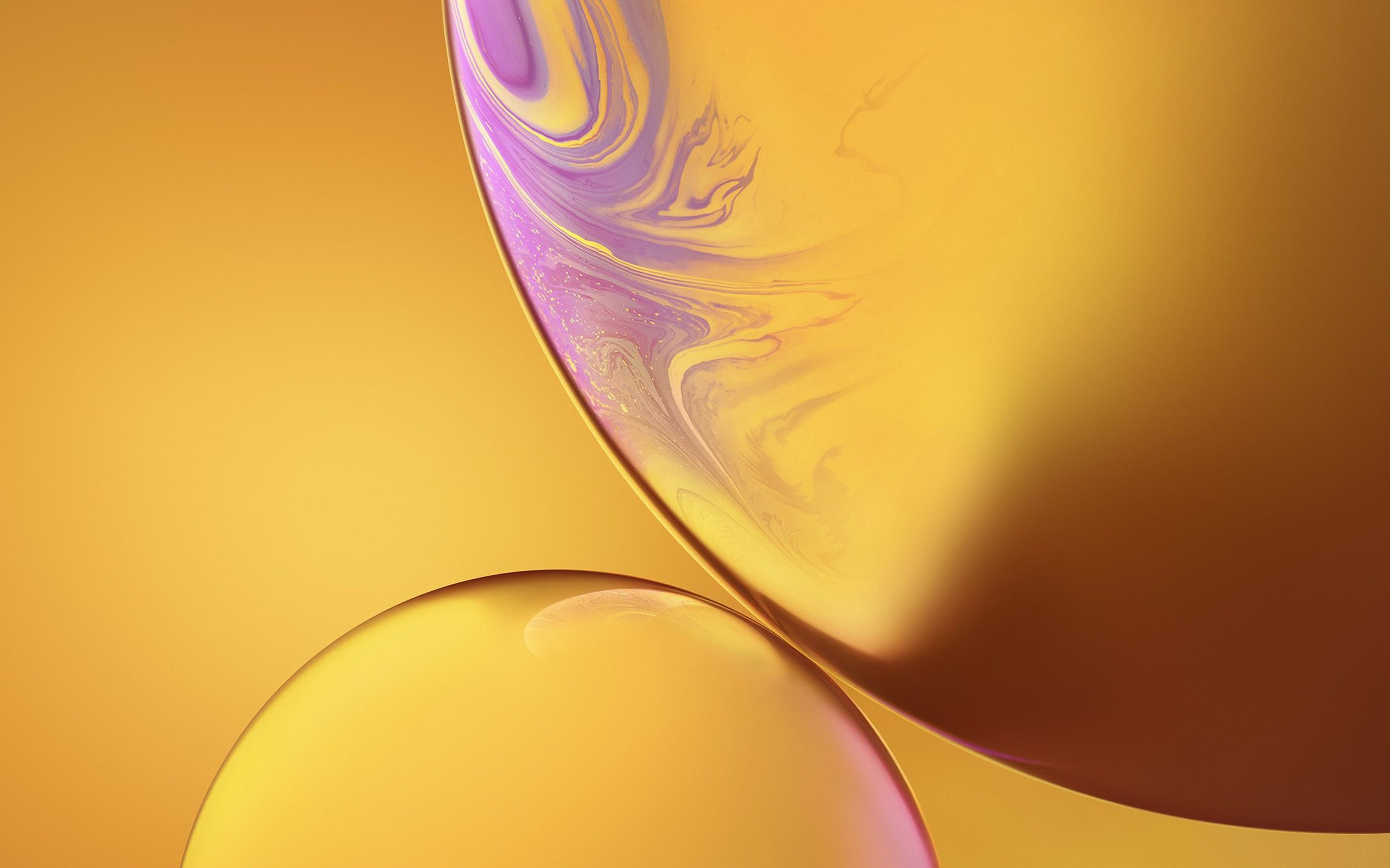 Iphone Xs Max Apple Official Art Yellow Bubble Wallpaper