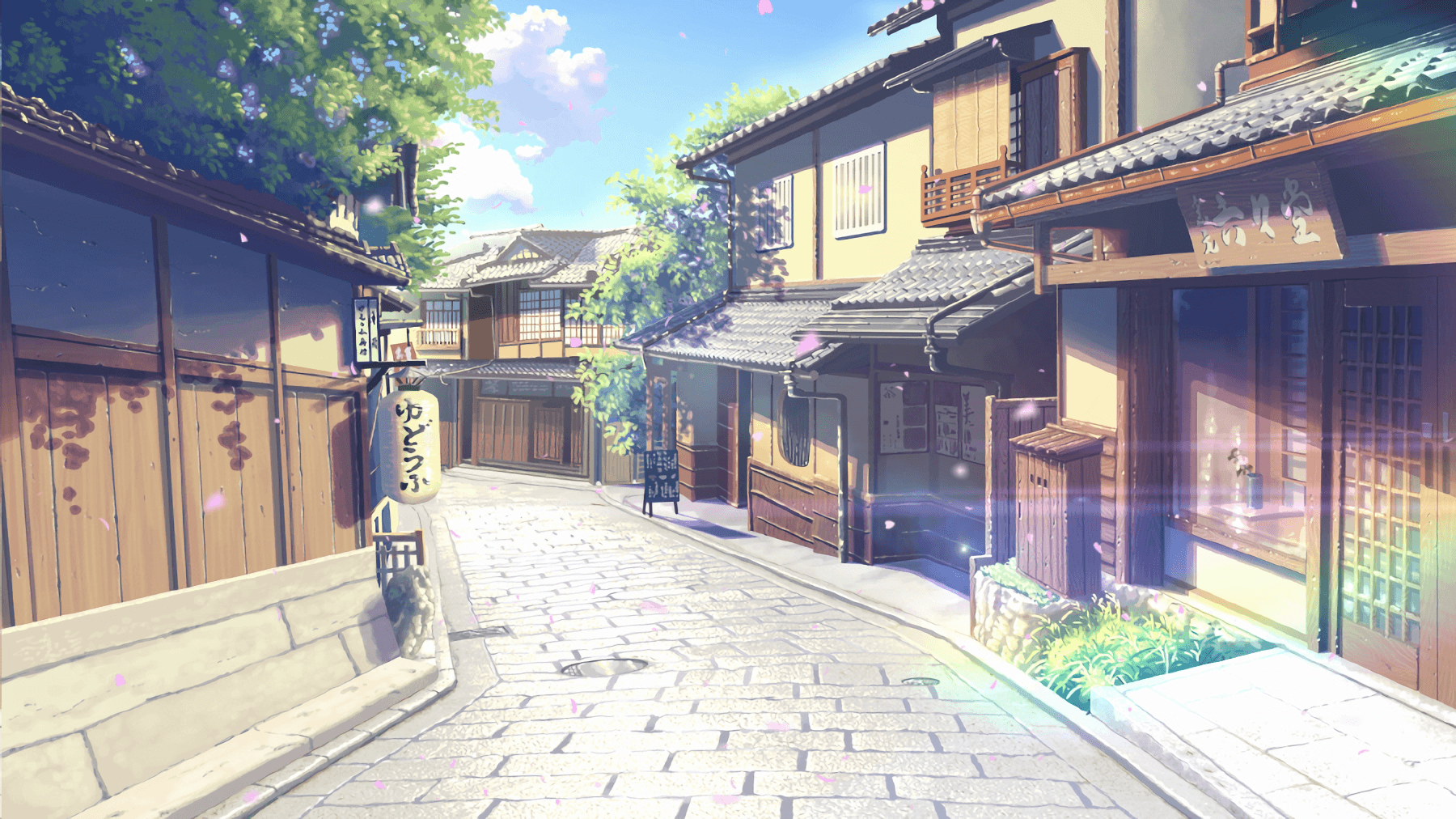 Japanese Anime Town Landscape Wallpapers - Wallpaper Cave