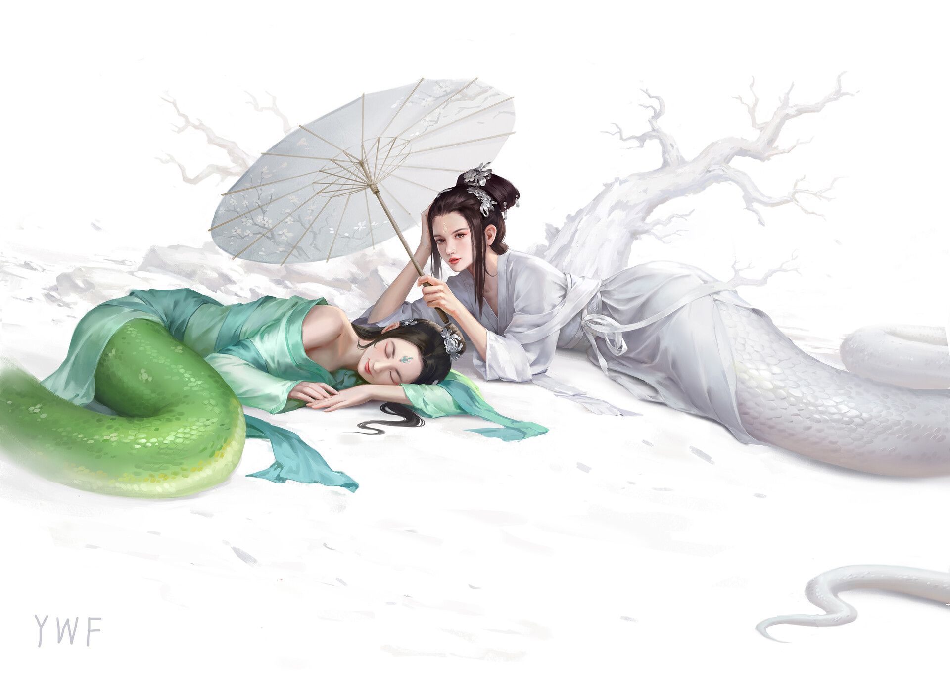 Madam white snake, wenfei ye. Anime snake, Chinese art girl, Snake drawing