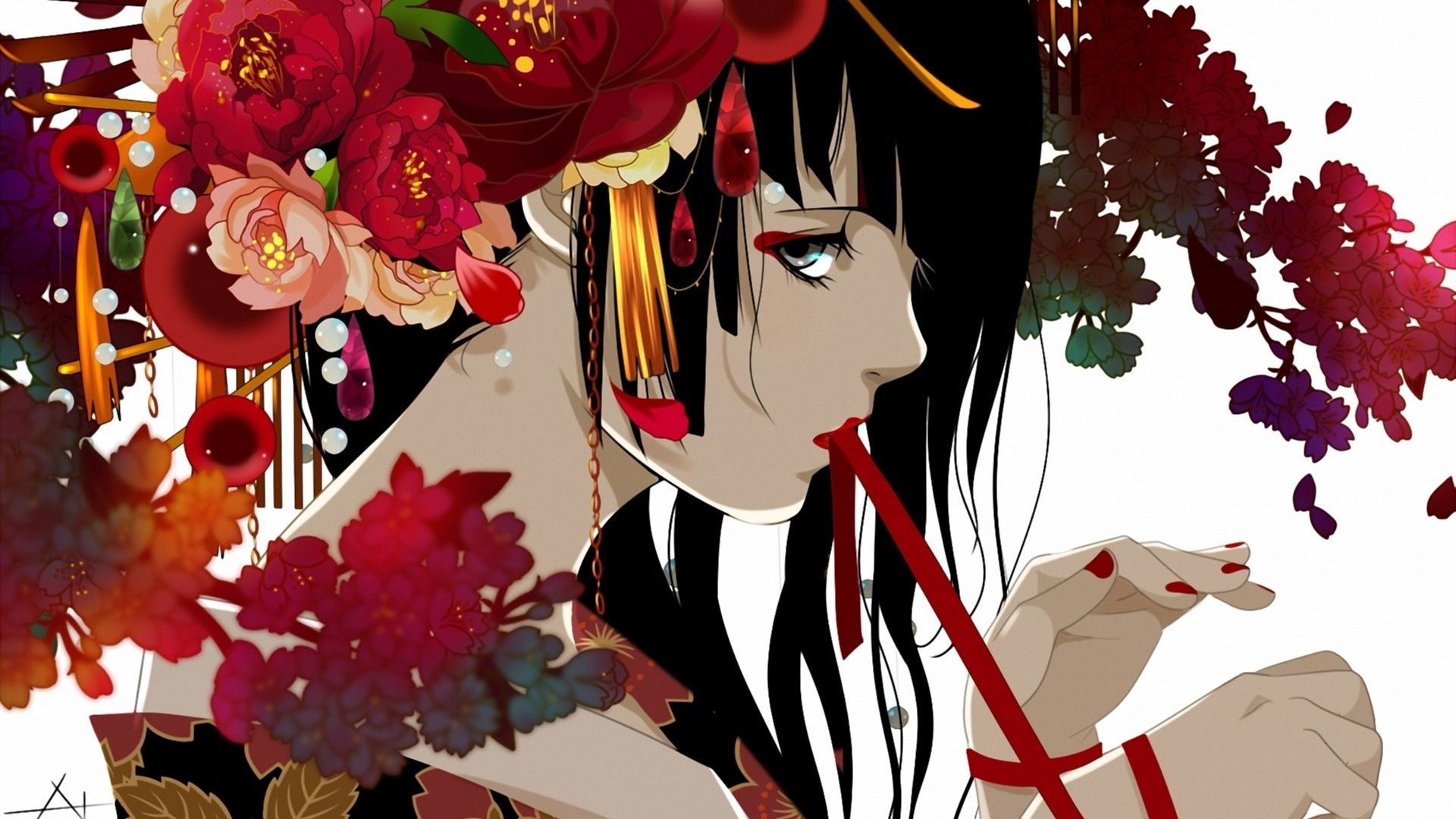 Anime Flower Desktop Wallpapers Wallpaper Cave