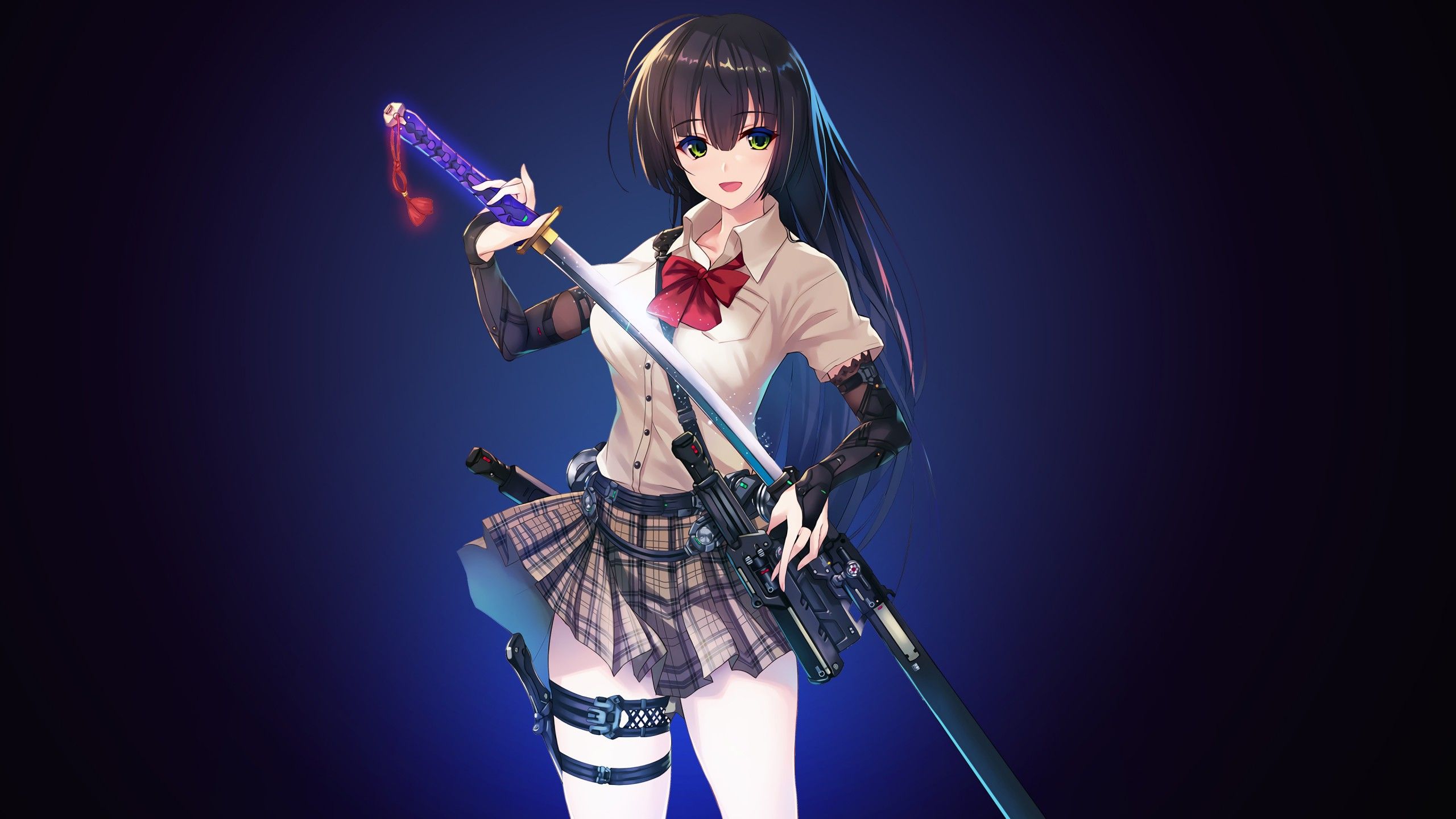 Wallpaper Anime girl, Sword, Katana, Samurai, 4K, Anime,. Wallpaper for iPhone, Android, Mobile and Desktop