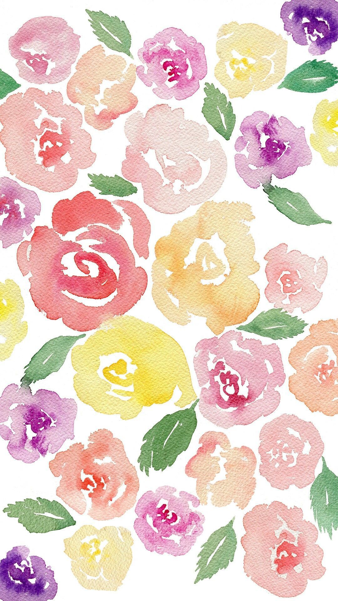 Watercolor Flower iPhone Wallpaper Free Watercolor Flower iPhone Background