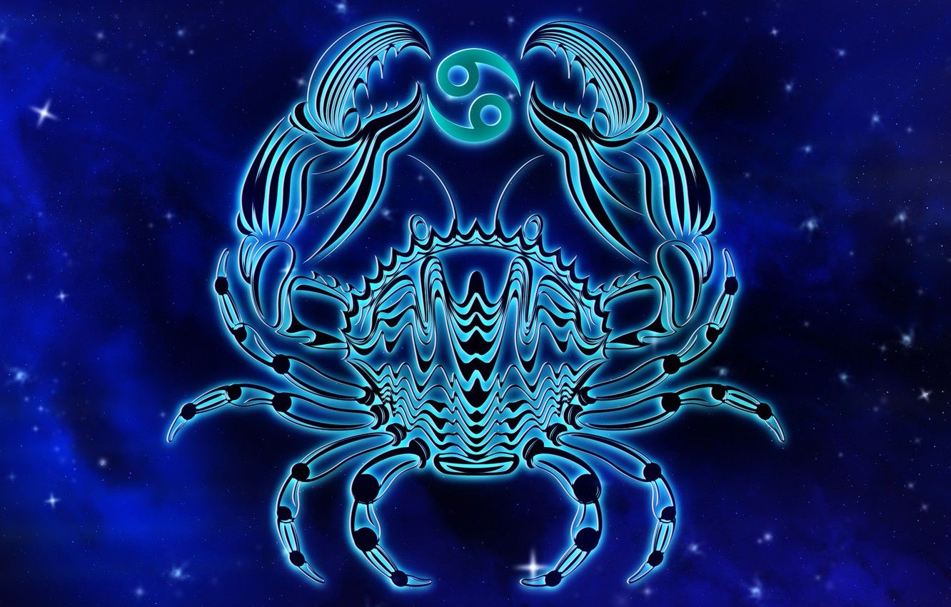 Wallpaper space, crab, cancer, zodiac sign image for desktop, section рендеринг