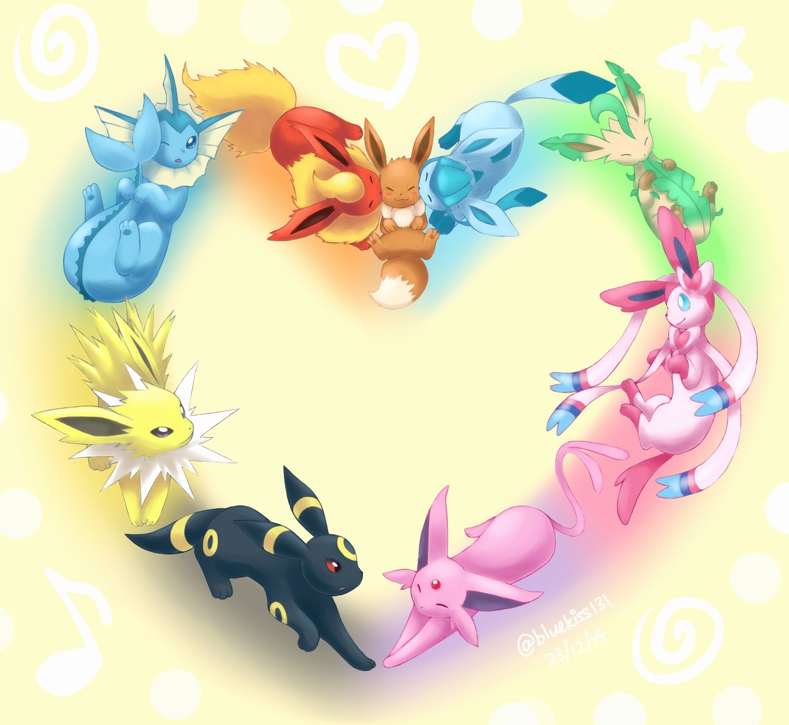 Eeveelutions Wallpaper Lovely Pokémon by Review 133 136 196 197 470 471 700 Eevee Vaporeon Jolteon for You of The Hudson