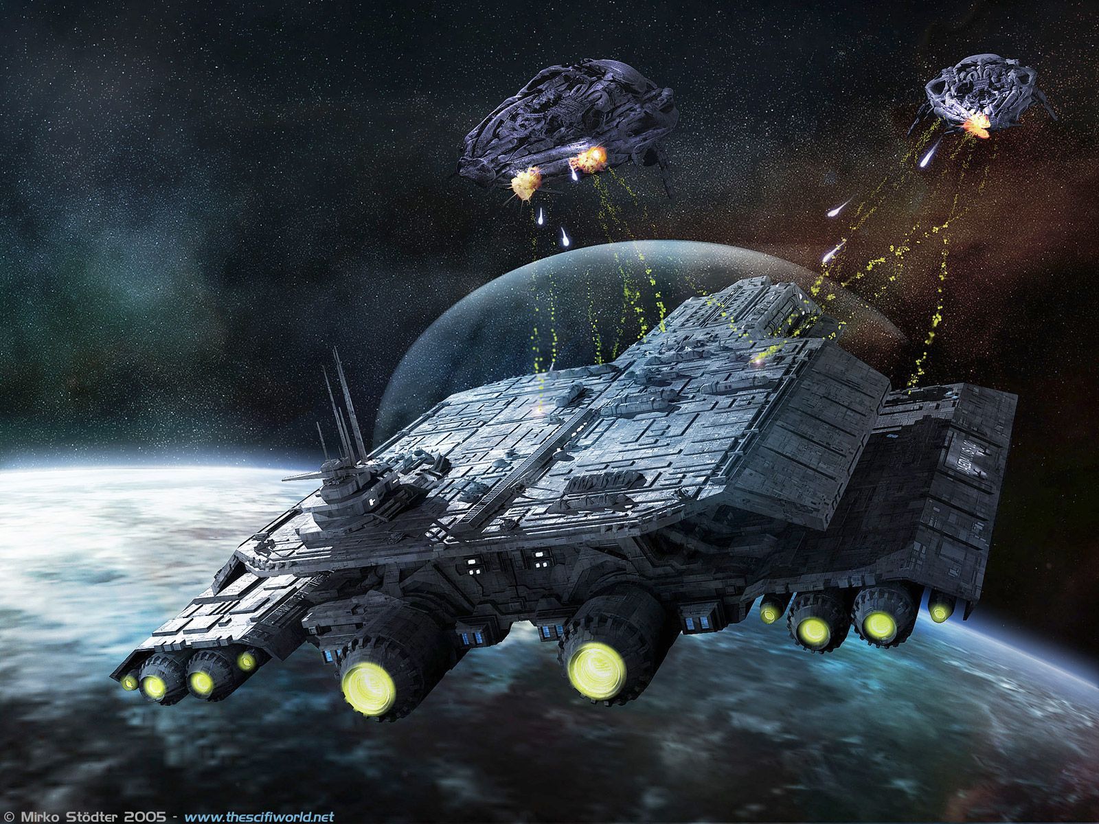 Space Battle Wallpaper to Cover Your Desktop in Glory. Stargate ships, Stargate, Space battles
