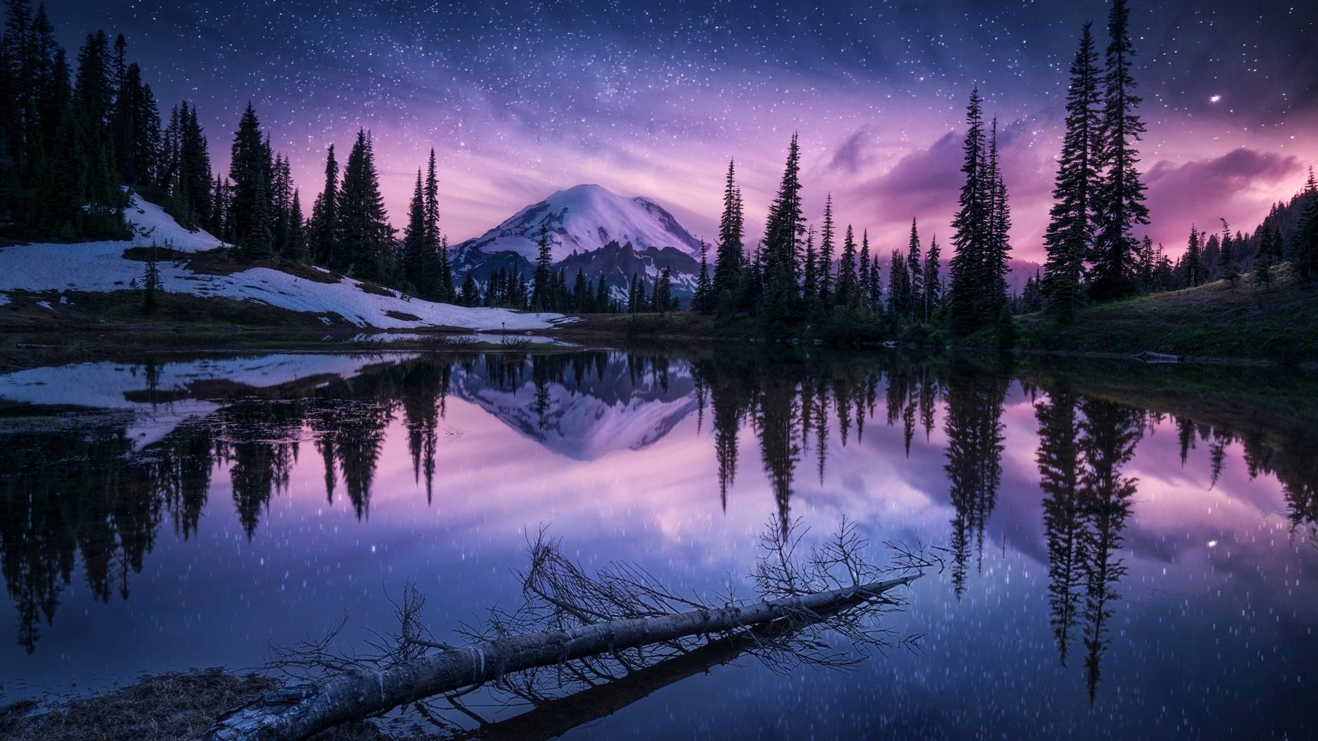 Lake Nature Night Reflection Laptop Full HD 1080P HD 4k Wallpaper, Image, Background, Photo and Picture