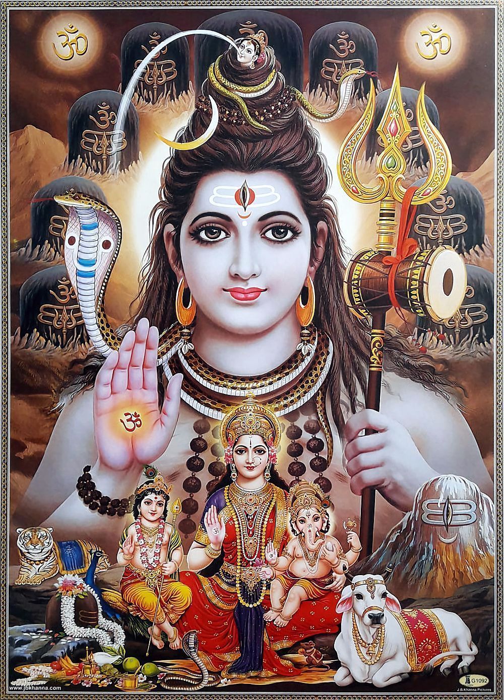 Lord Shiva with Parvati Ganesha Murugan (via ebay: Indian_ash). Lord shiva painting, Shiva lord wallpaper, Lord shiva family
