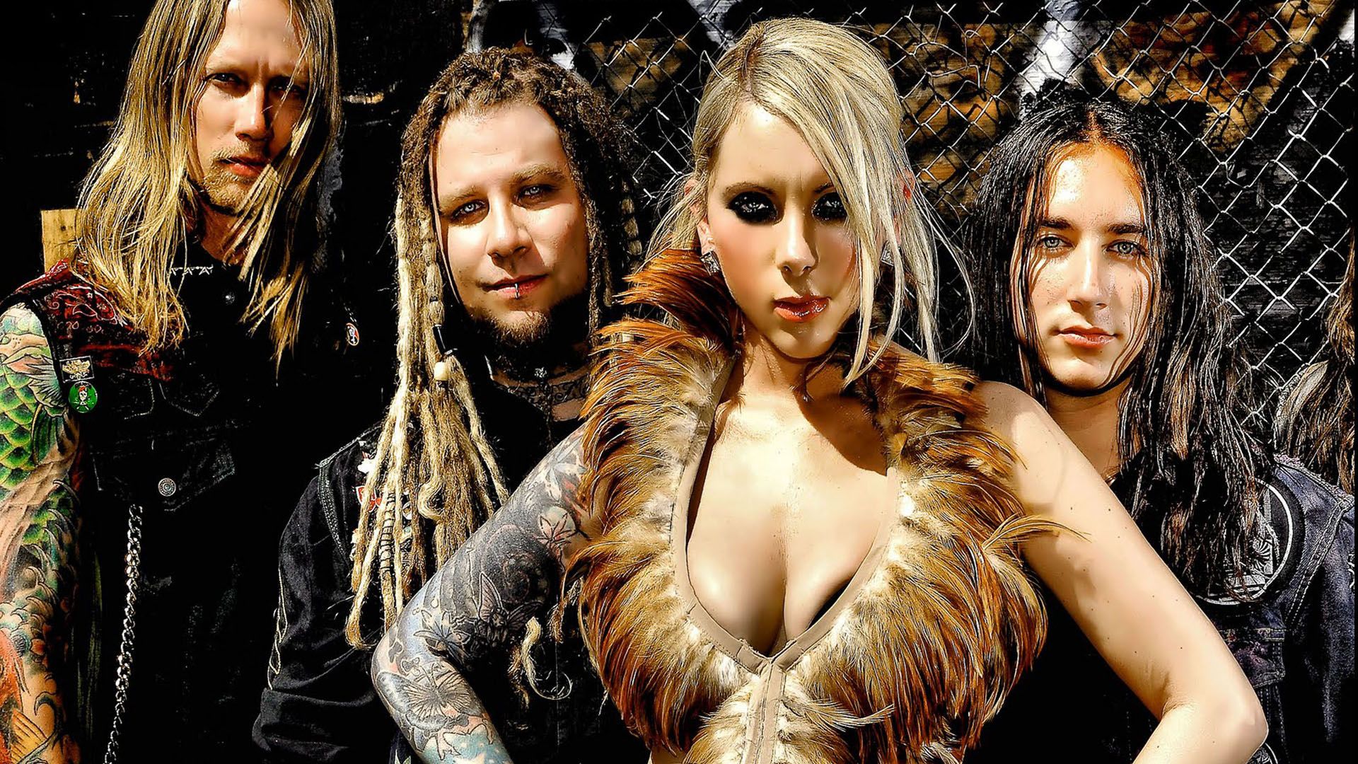 In This Moment Maria Brink women females girls babes heavy metal hard rock band group blondes gothic wallpaperx1080