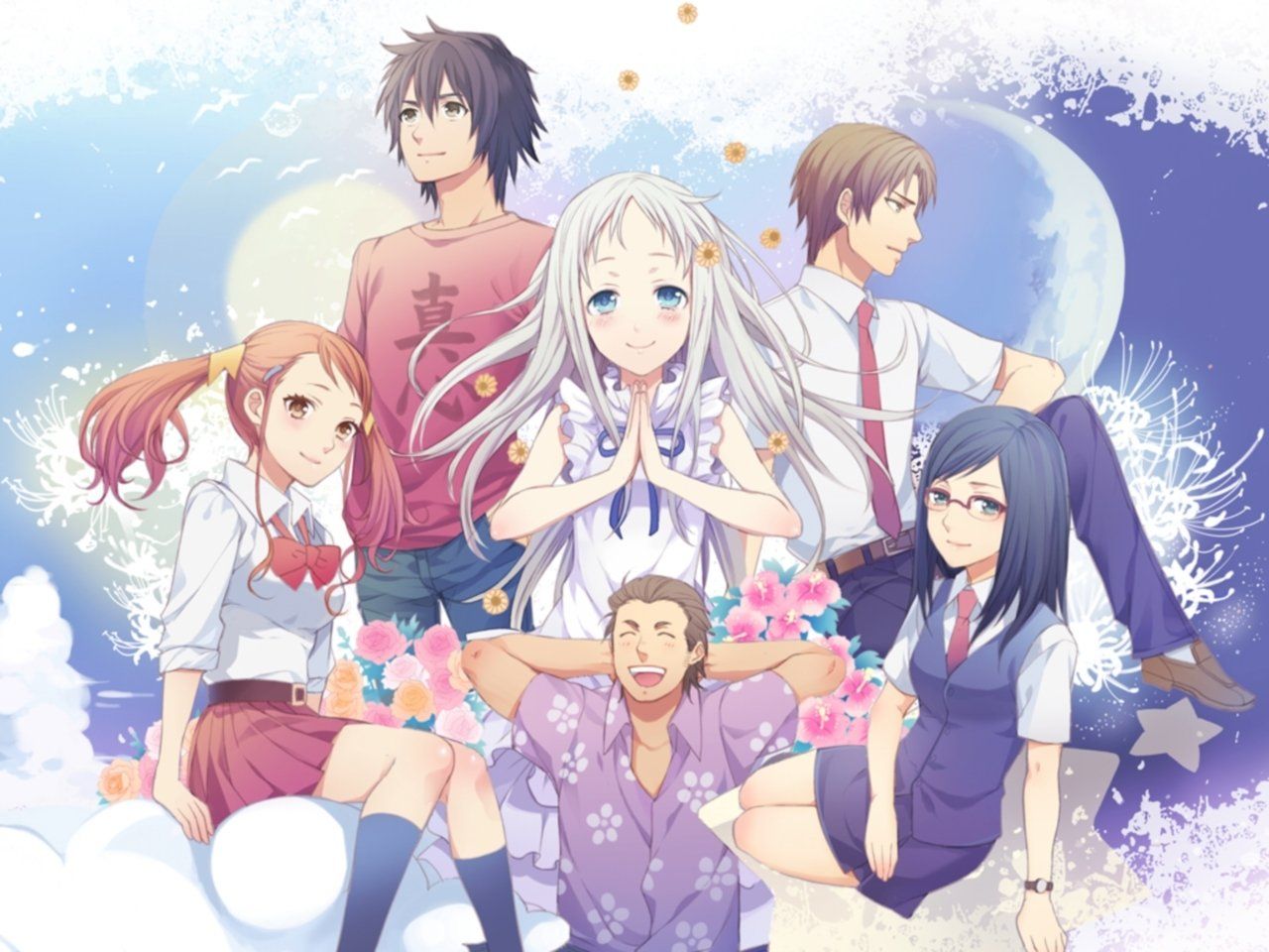 Anime Anohana Chiriko Tsurumi Jinta Yadomi Atsumu Matsuyuki Meiko Honma Tetsudou Hisakawa Naruko Anjou Papel de Parede. Anime, Wallpaper, Fundos