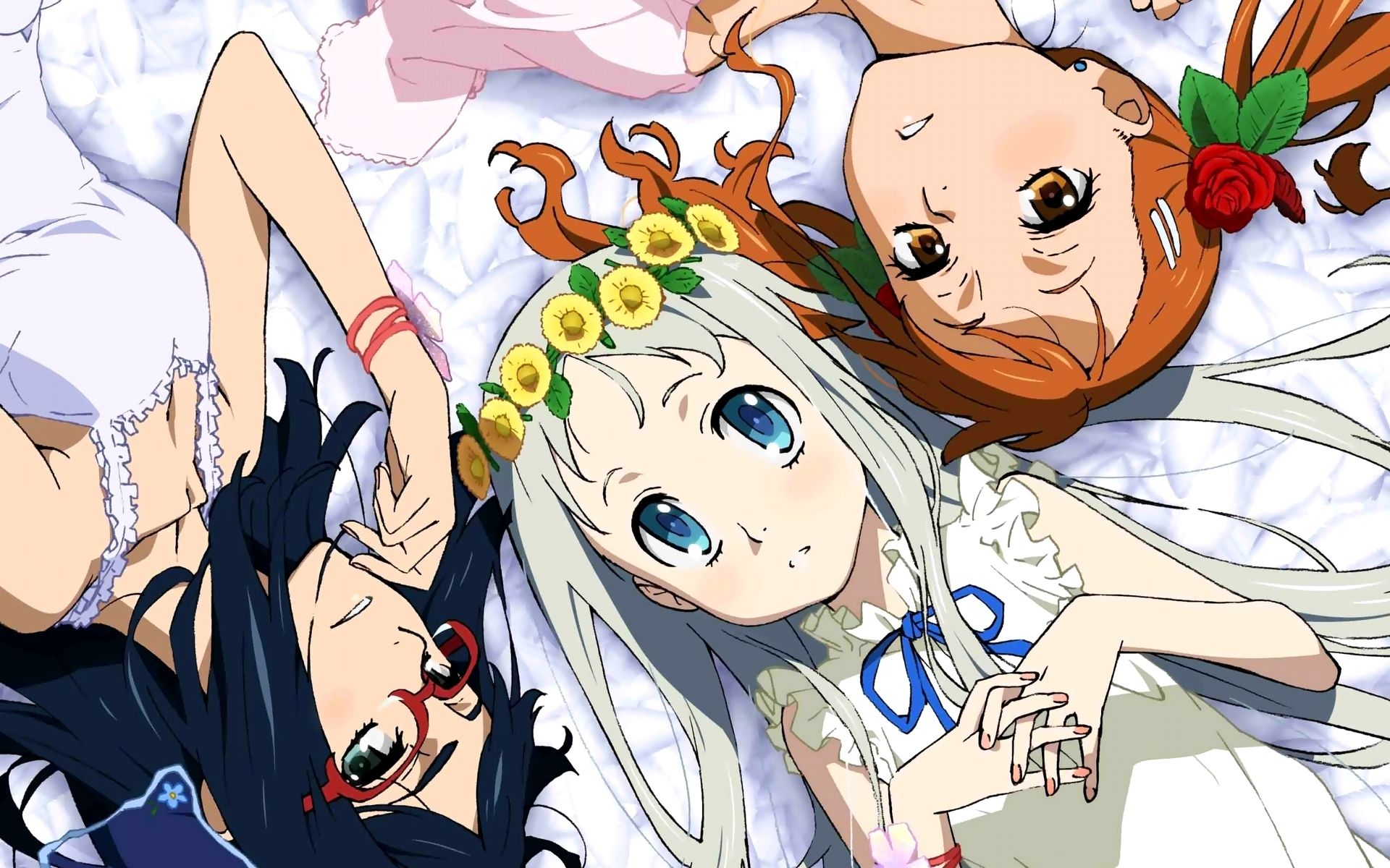 anjou naruko ano hi mita hana no namae wo bokutachi wa mada shiranai glasses honma meiko jpeg artifacts tsurumi chiriko. konachan.com.com Anime Wallpaper