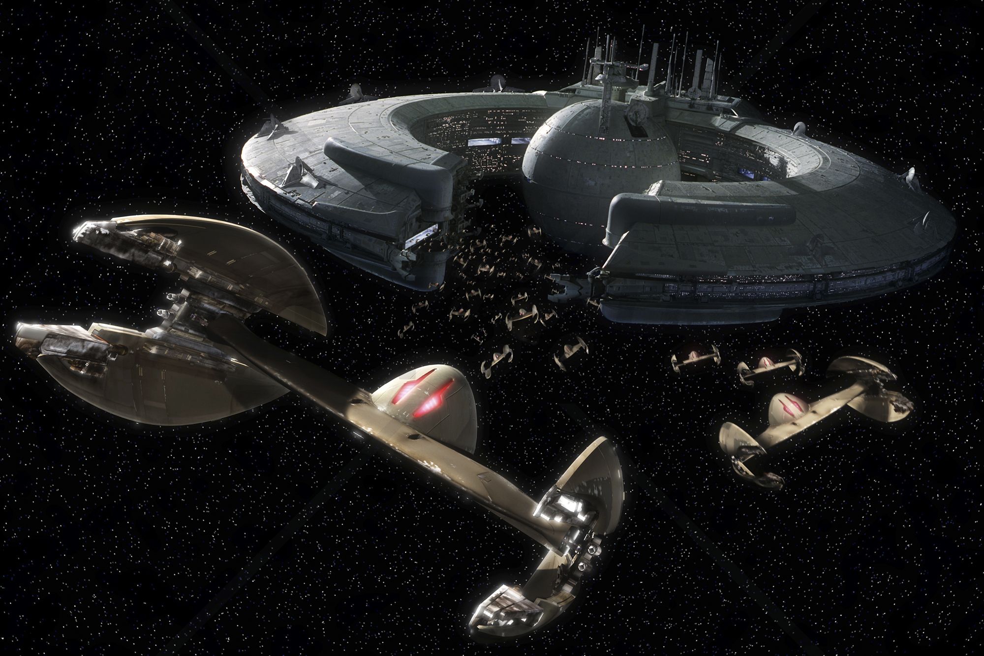 Star Wars Federation Droid Control Ship Mural & Photo Wallpaper. Star wars spaceships, Star wars villains, Star wars vehicles