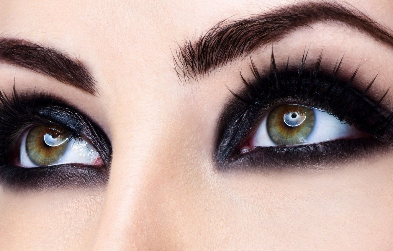 Wallpaper eyes, macro, eyelashes, makeup image for desktop, section макро