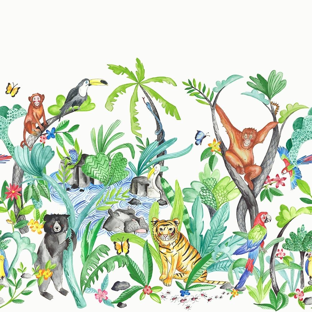 Arthouse Jungle Mania Animal Pattern Wallpaper Childrens Cartoon Motif 696008. I Want Wallpaper