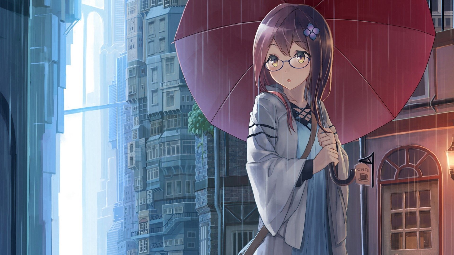 Girl In Rain HD Wallpaperx1080