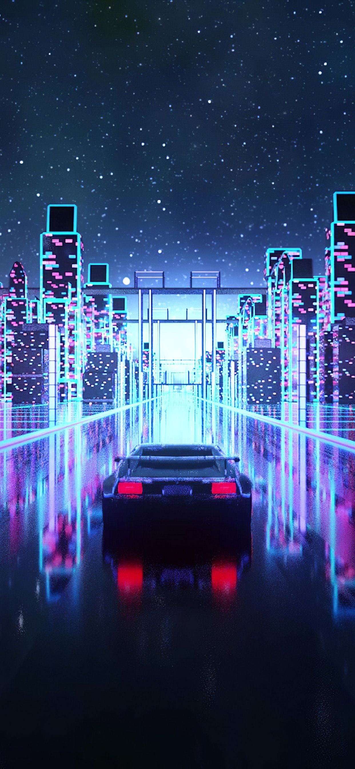 Cyber Outrun Vaporwave Synth Retro Car 4k iPhone XS MAX HD 4k Wallpaper, Image, Background, Photo and Picture