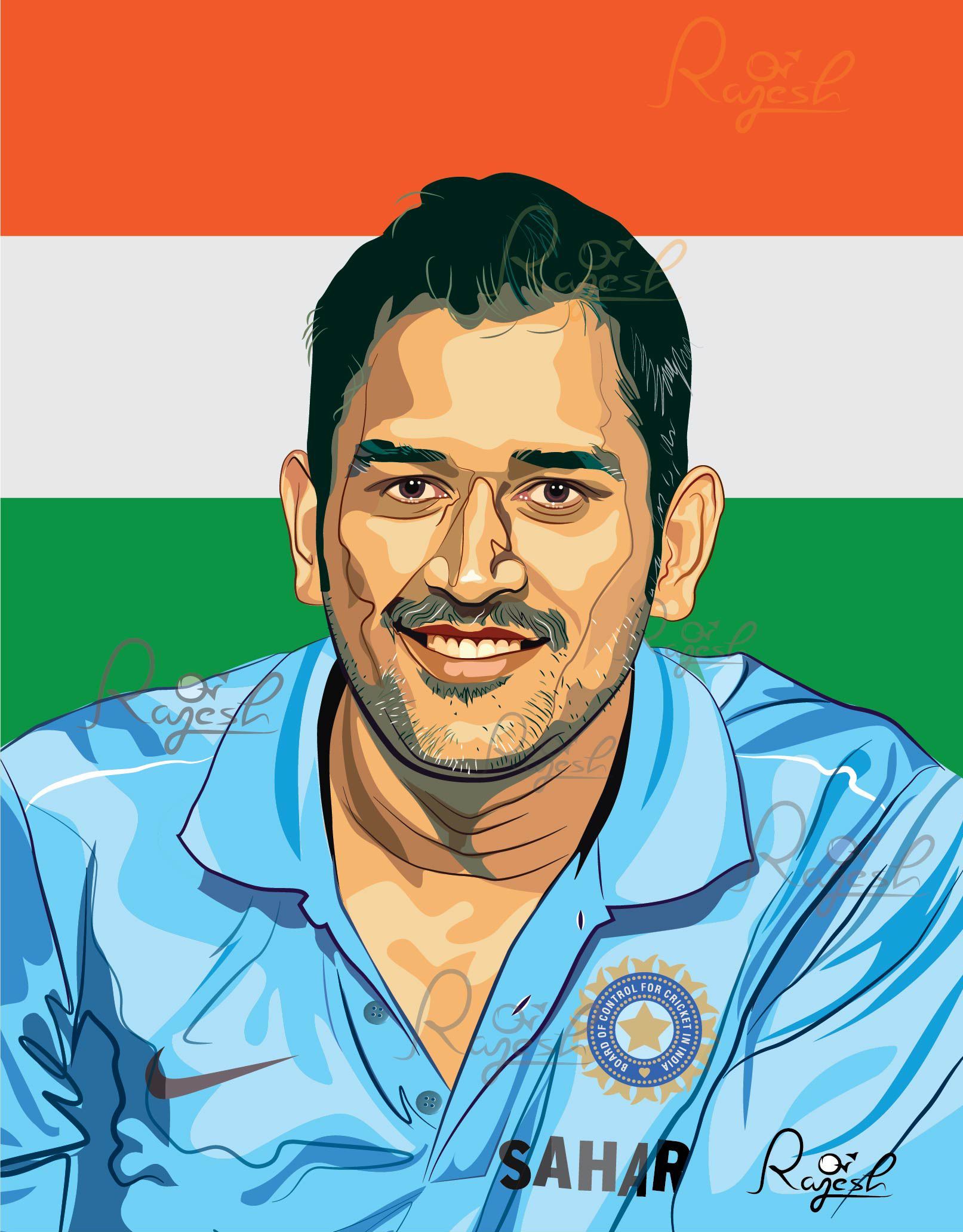 Top 181+ Dhoni cartoon drawing - Tariquerahman.net