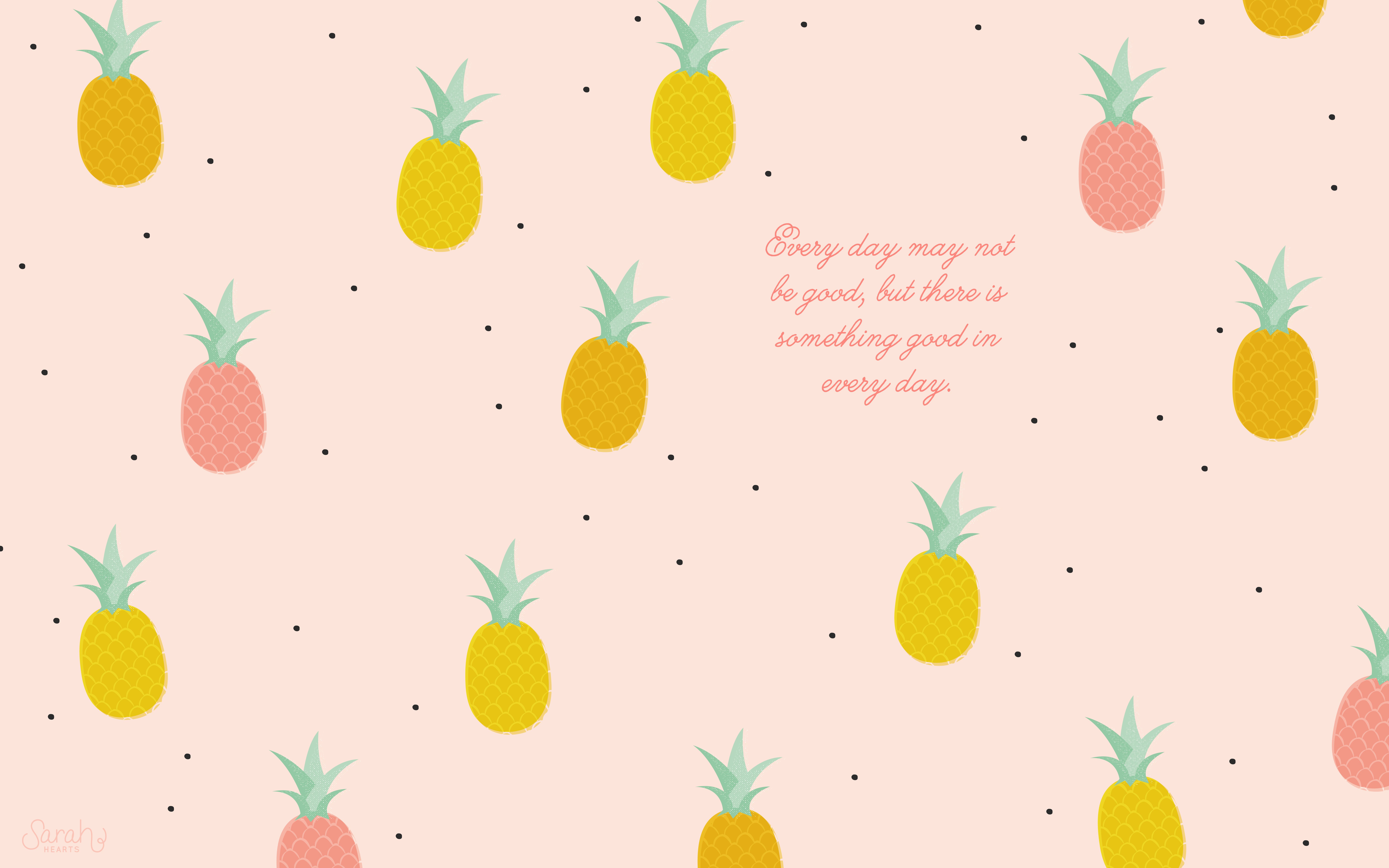 August 2014 Pineapple Calendar Wallpaper