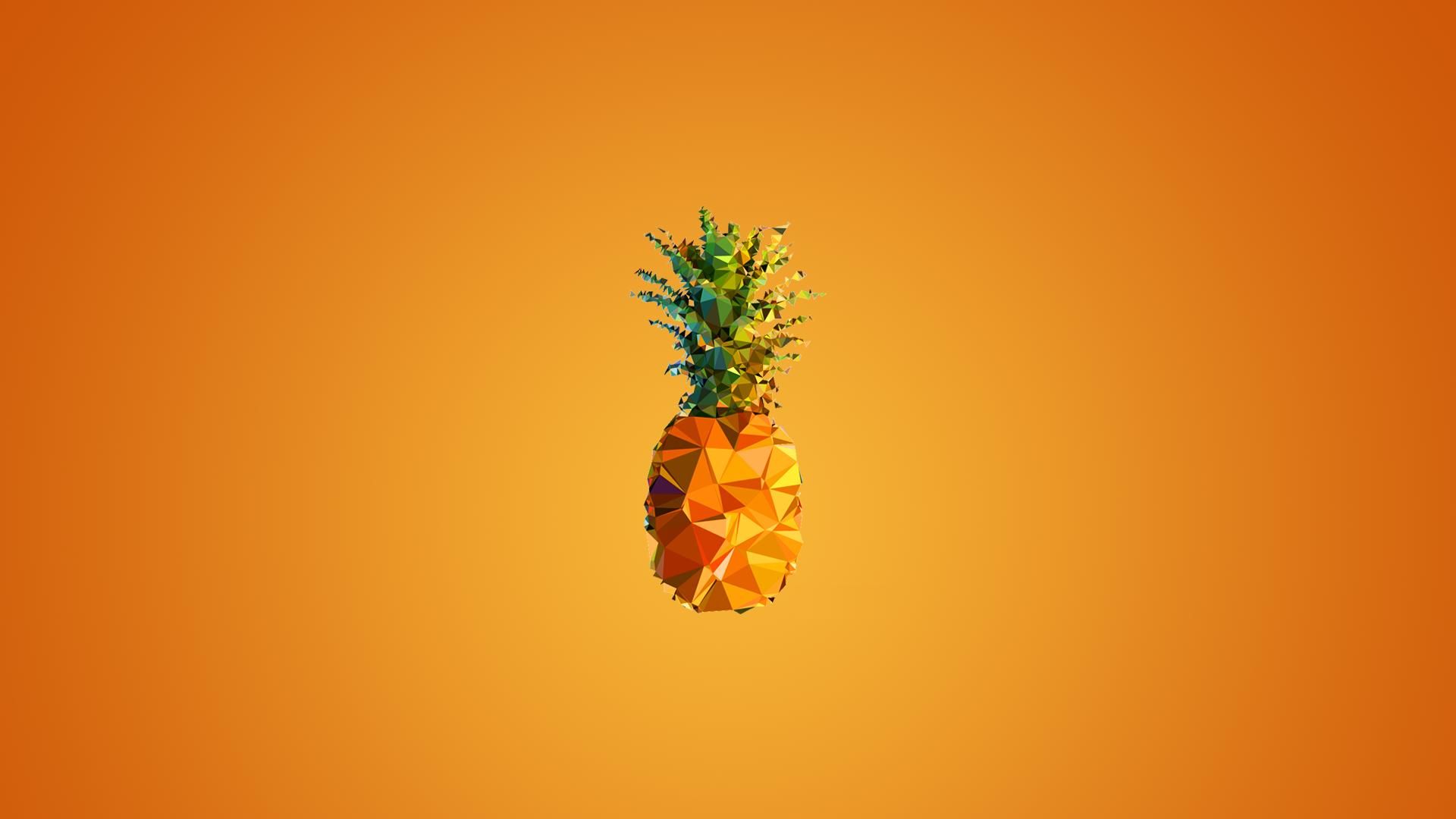 Low Polygon Pineapple HD Wallpaperx1080