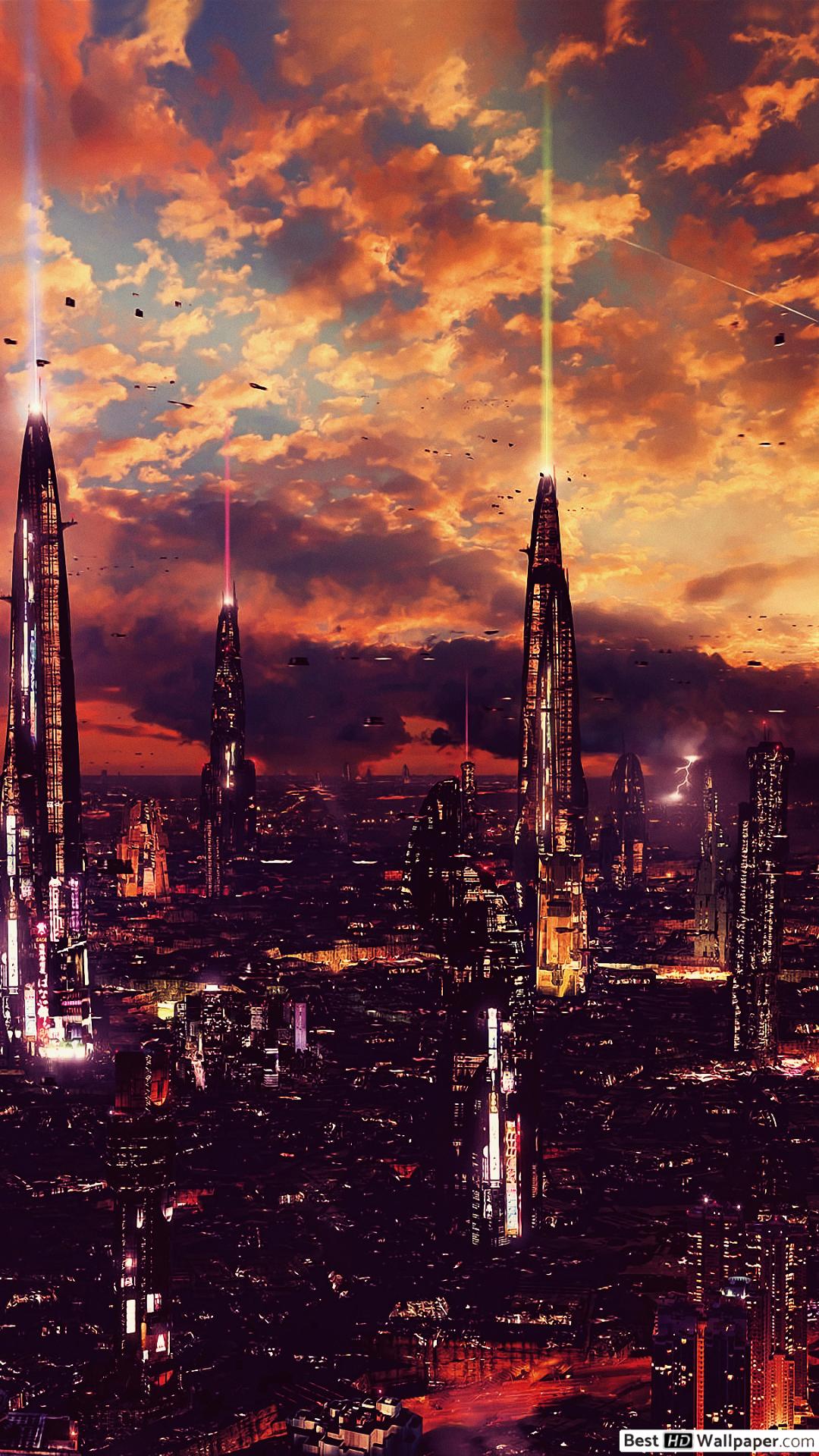 Futuristic city HD wallpaper download