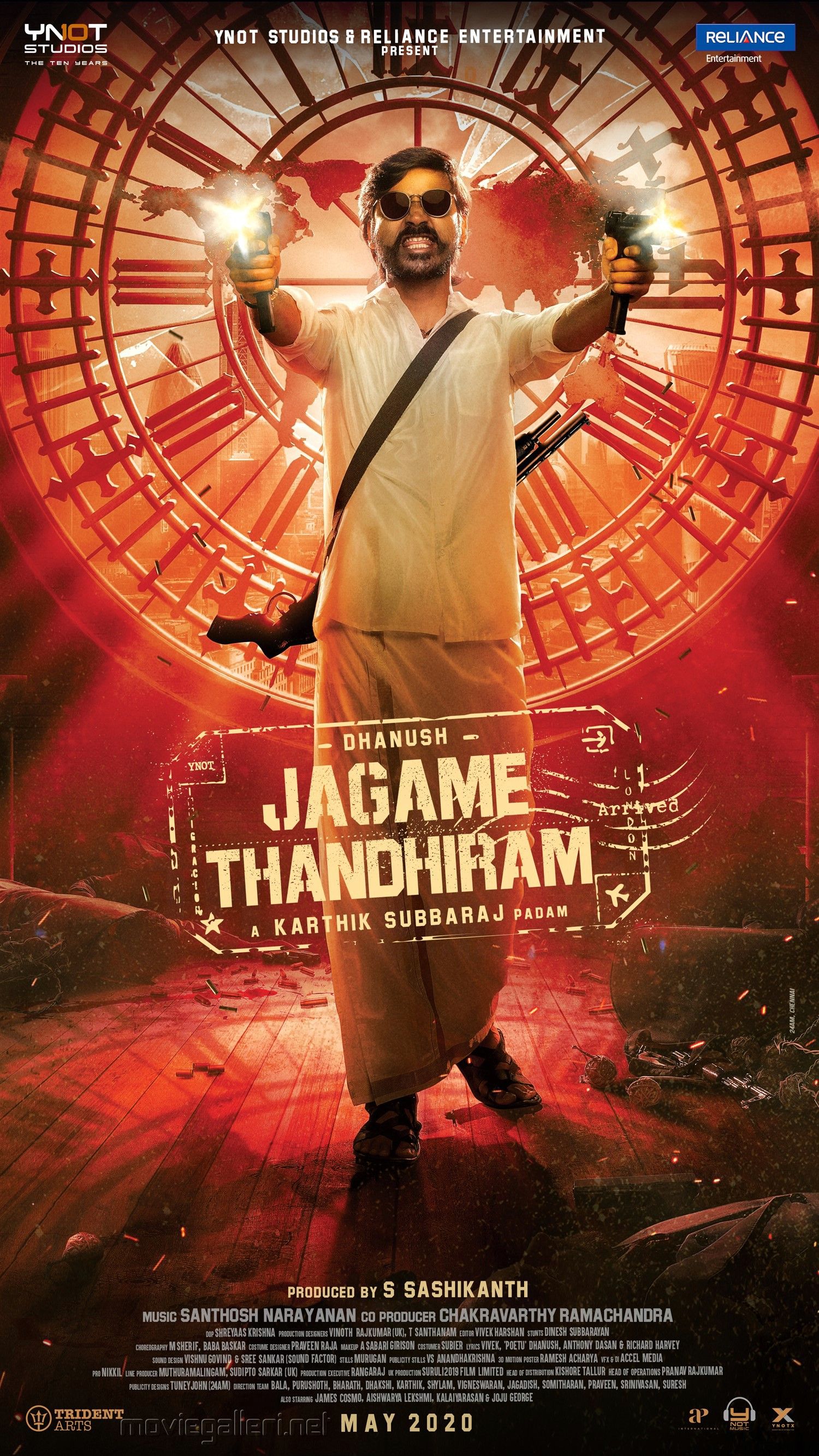Actor Dhanush Jagame Thandhiram First Look Poster HD. New Movie Posters