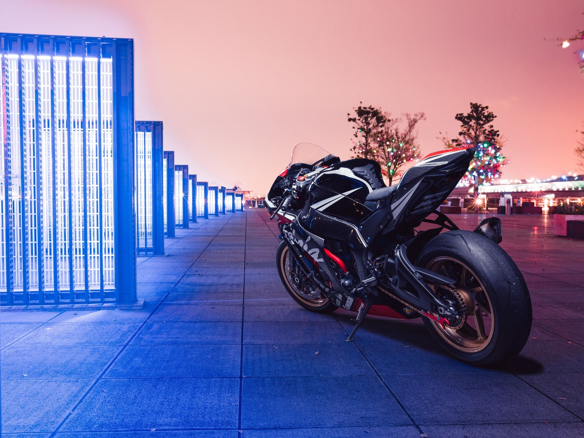 Kawasaki Ninja ZX 10R 4K Wallpaper, Sports Bikes, Neon, Bikes