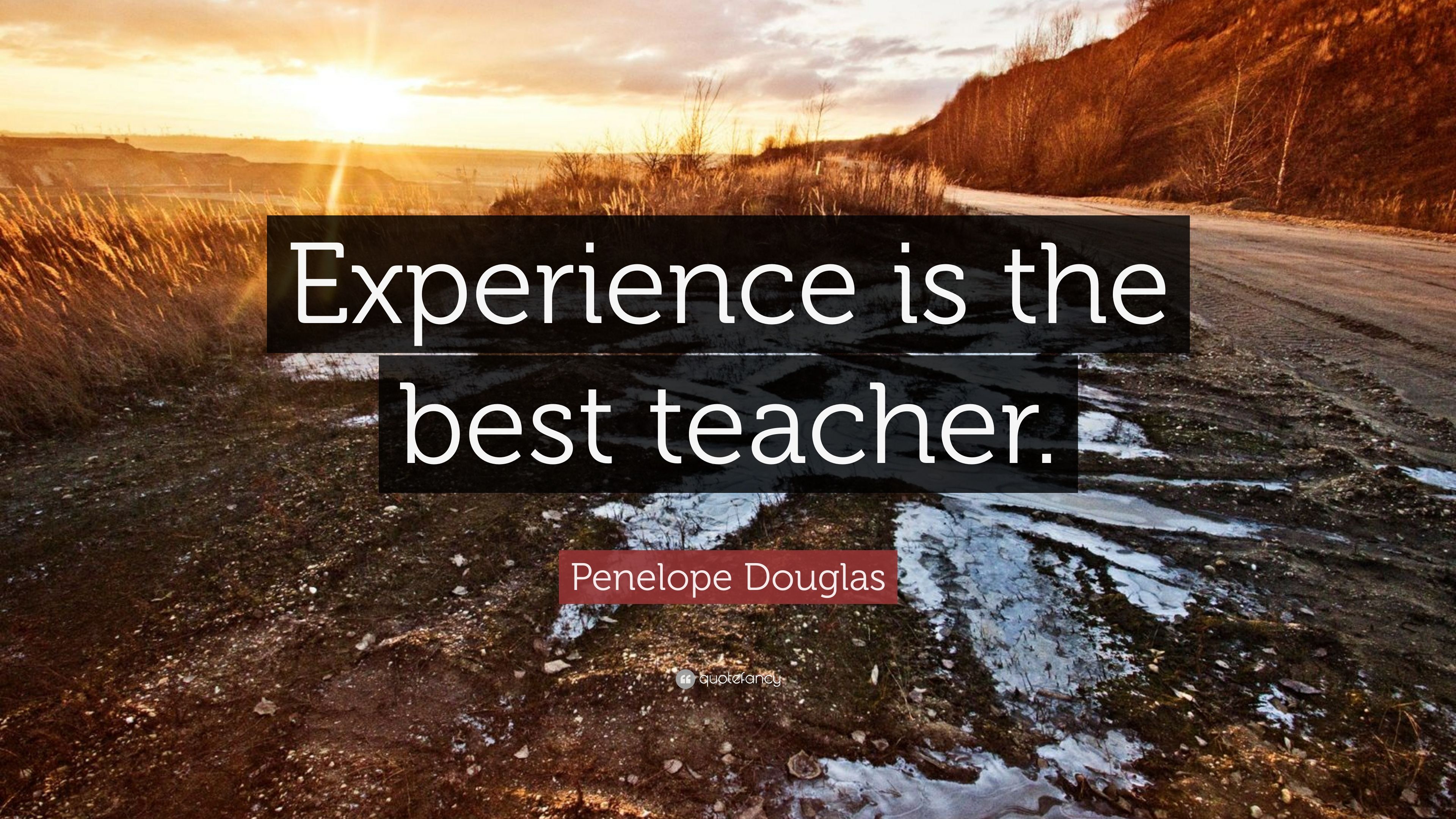 Penelope Douglas Quote: “Experience is the best teacher.” (12 wallpaper)