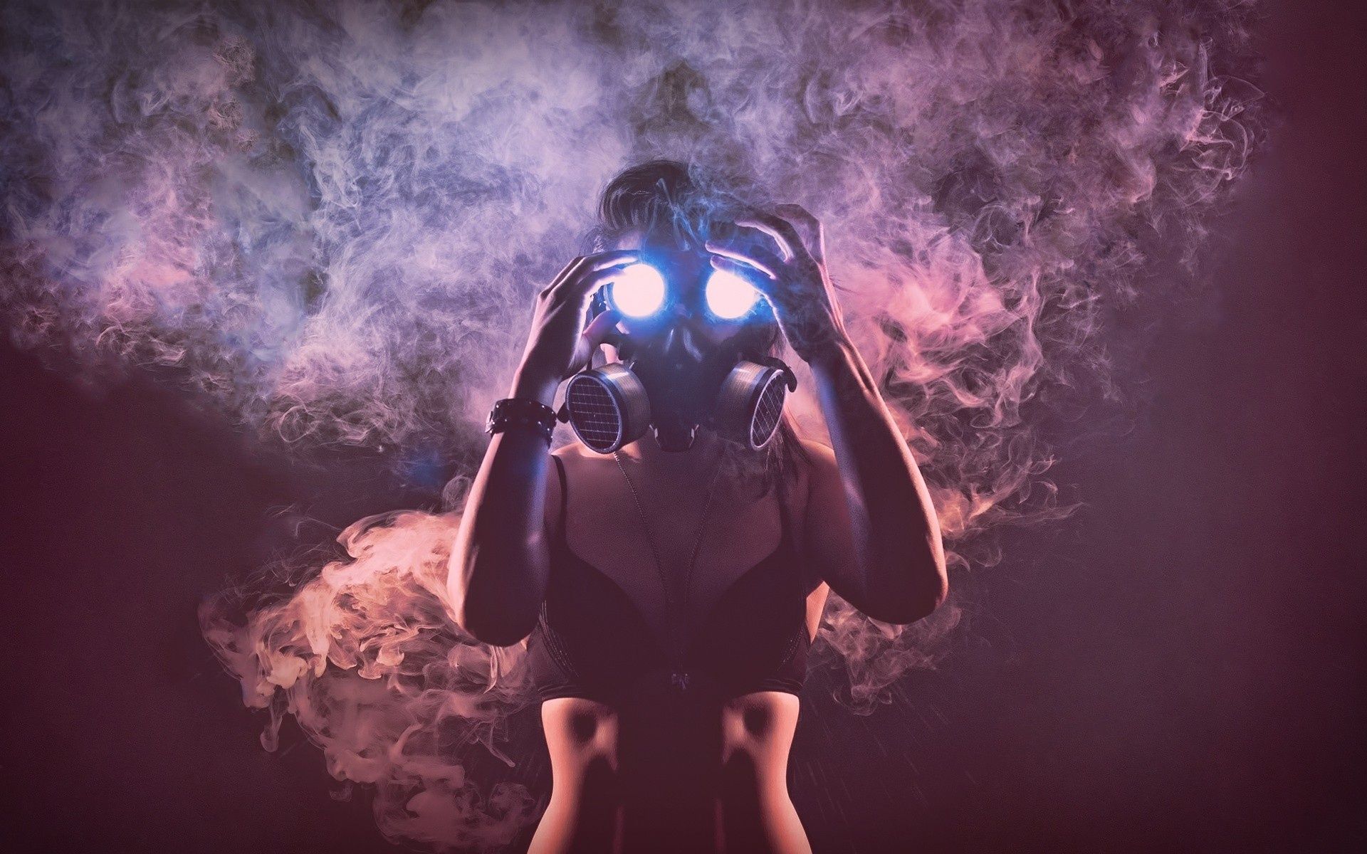 Sci Fi Mask Gas Mask Women Females Girls Dark Horror Smoke Wallpaperx1200
