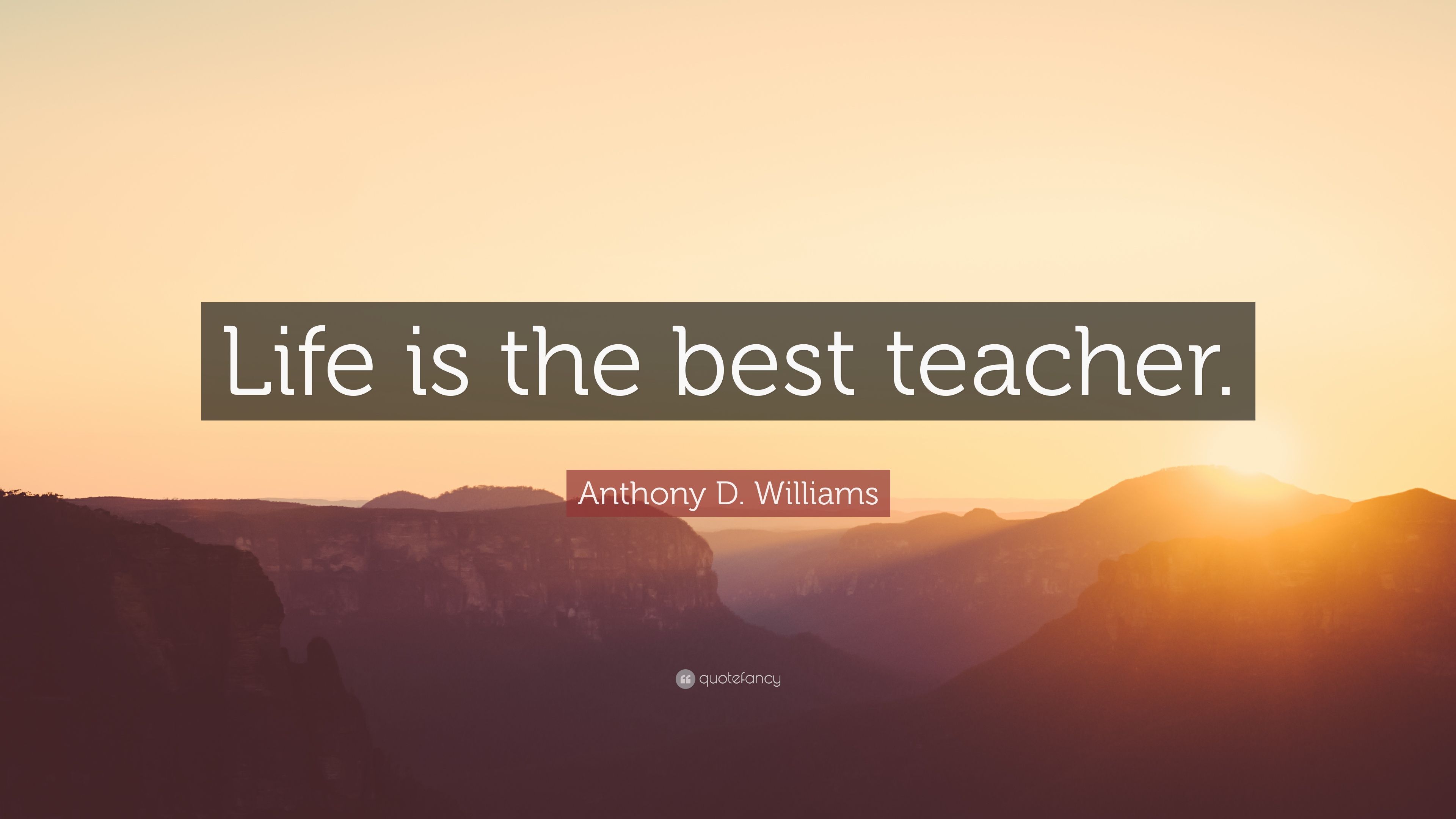 Anthony D. Williams Quote: “Life is the best teacher.” (9 wallpaper)