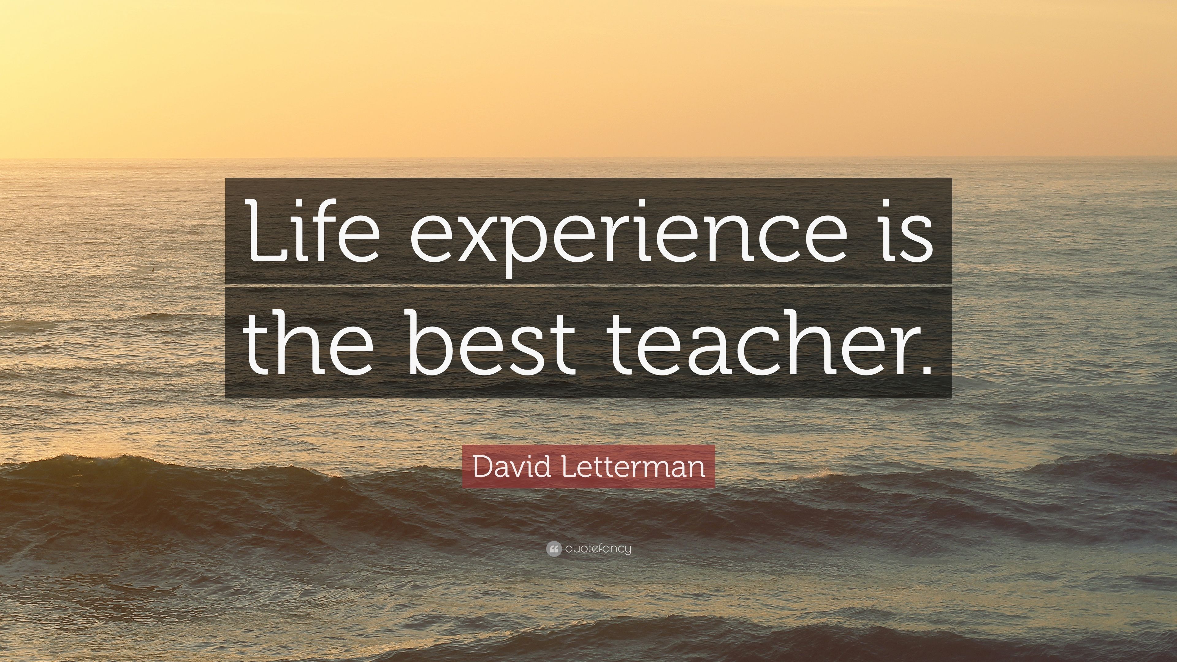 David Letterman Quote: “Life experience is the best teacher.” (10 wallpaper)