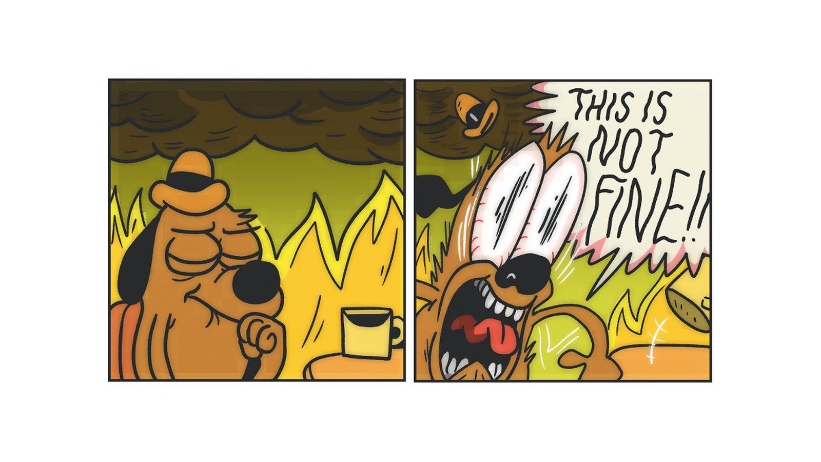 This Is Fine Meme, recreated by me in 4k : r/wallpapers